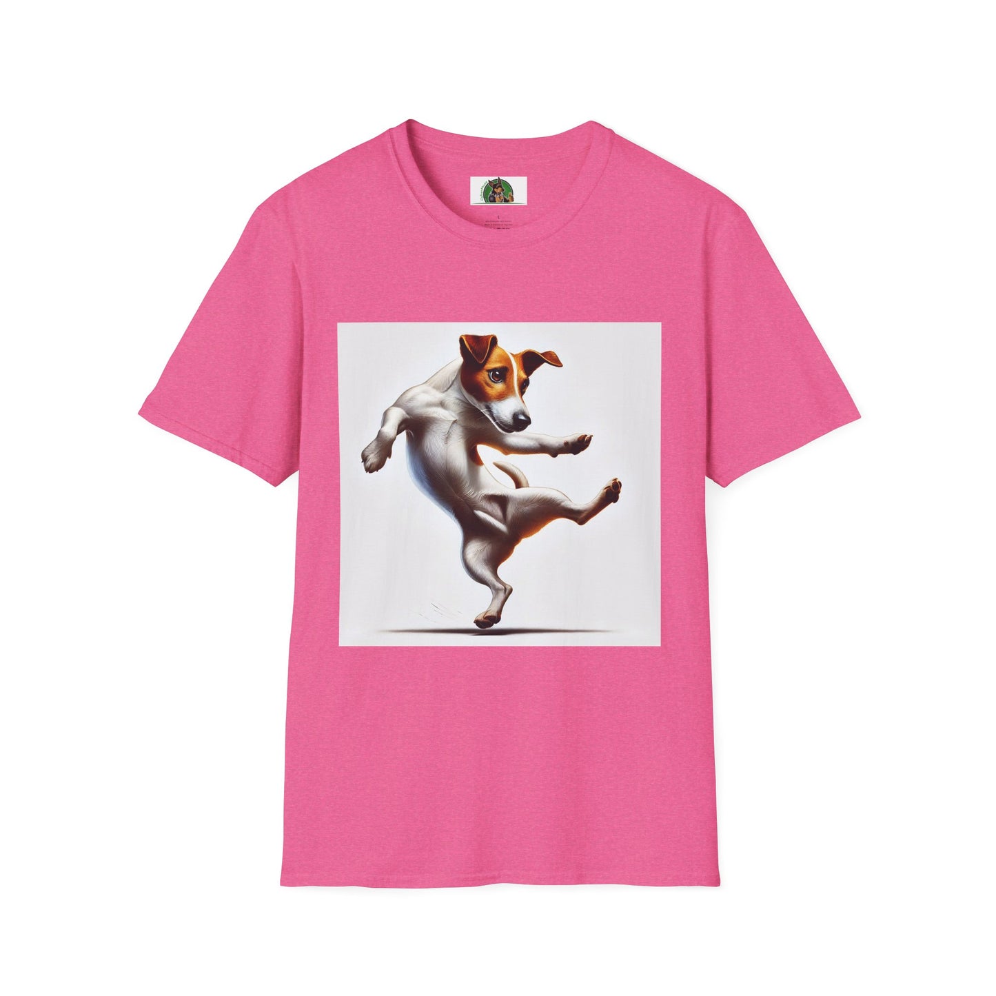 Dancing Jack Russell Tee T-Shirt Printify S Heather Heliconia