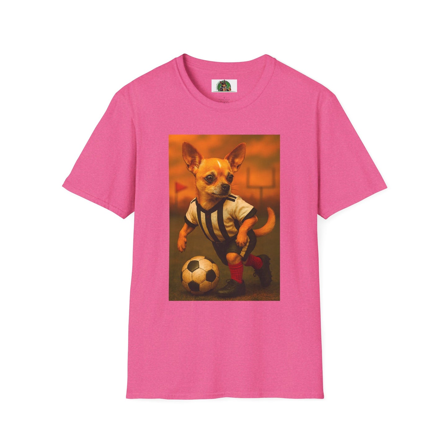 Chihuahua Soccer T-Shirt Sports T-Shirt Printify Heather Heliconia S