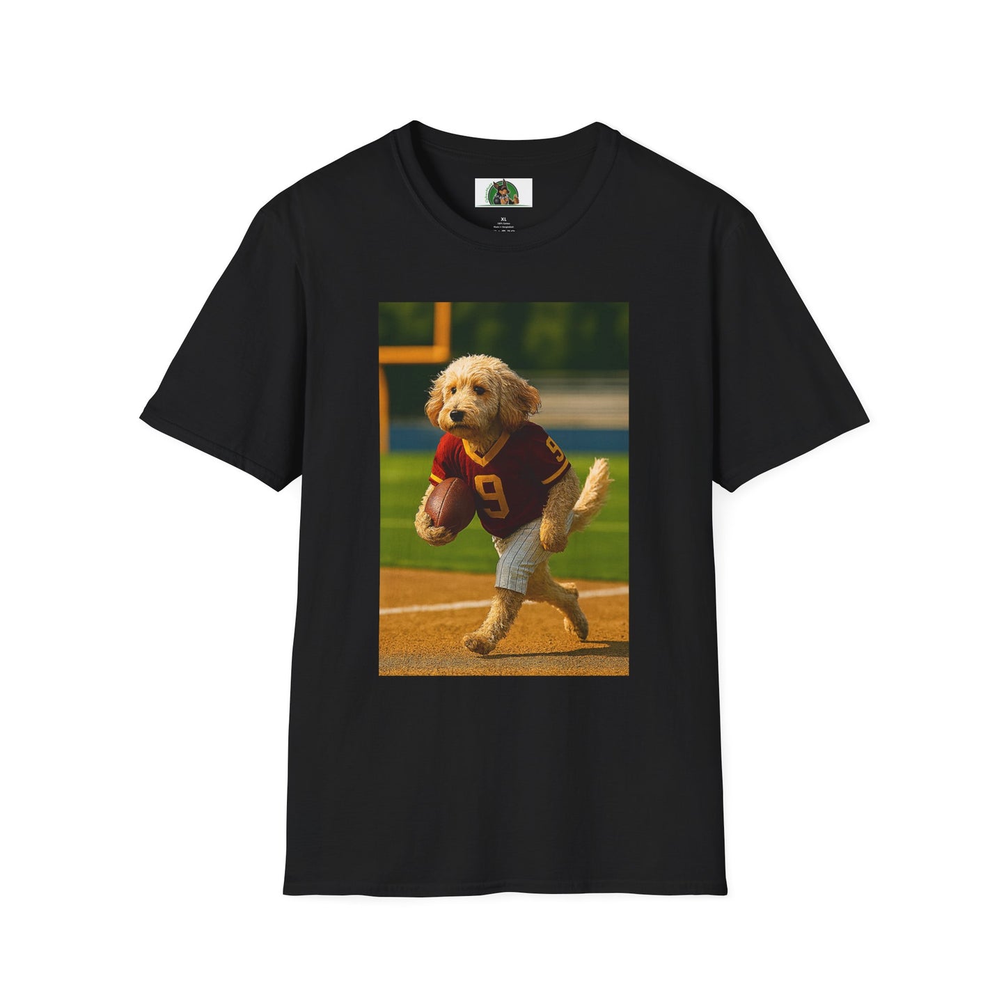 Sports Cockerpoo Football T-Shirt T-Shirt Printify Black XS