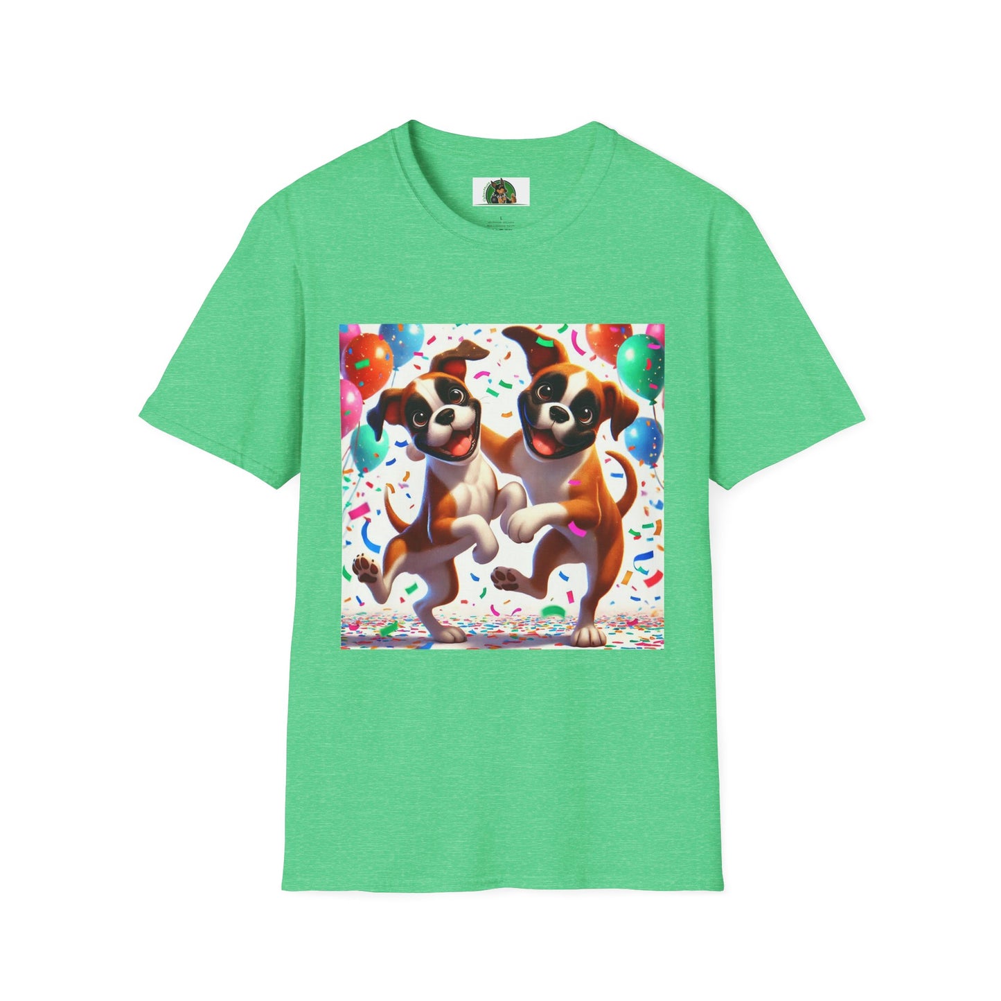 Boxer Dancing Dog T-Shirt - Fun and Playful Unisex Tee T-Shirt Printify S Heather Irish Green