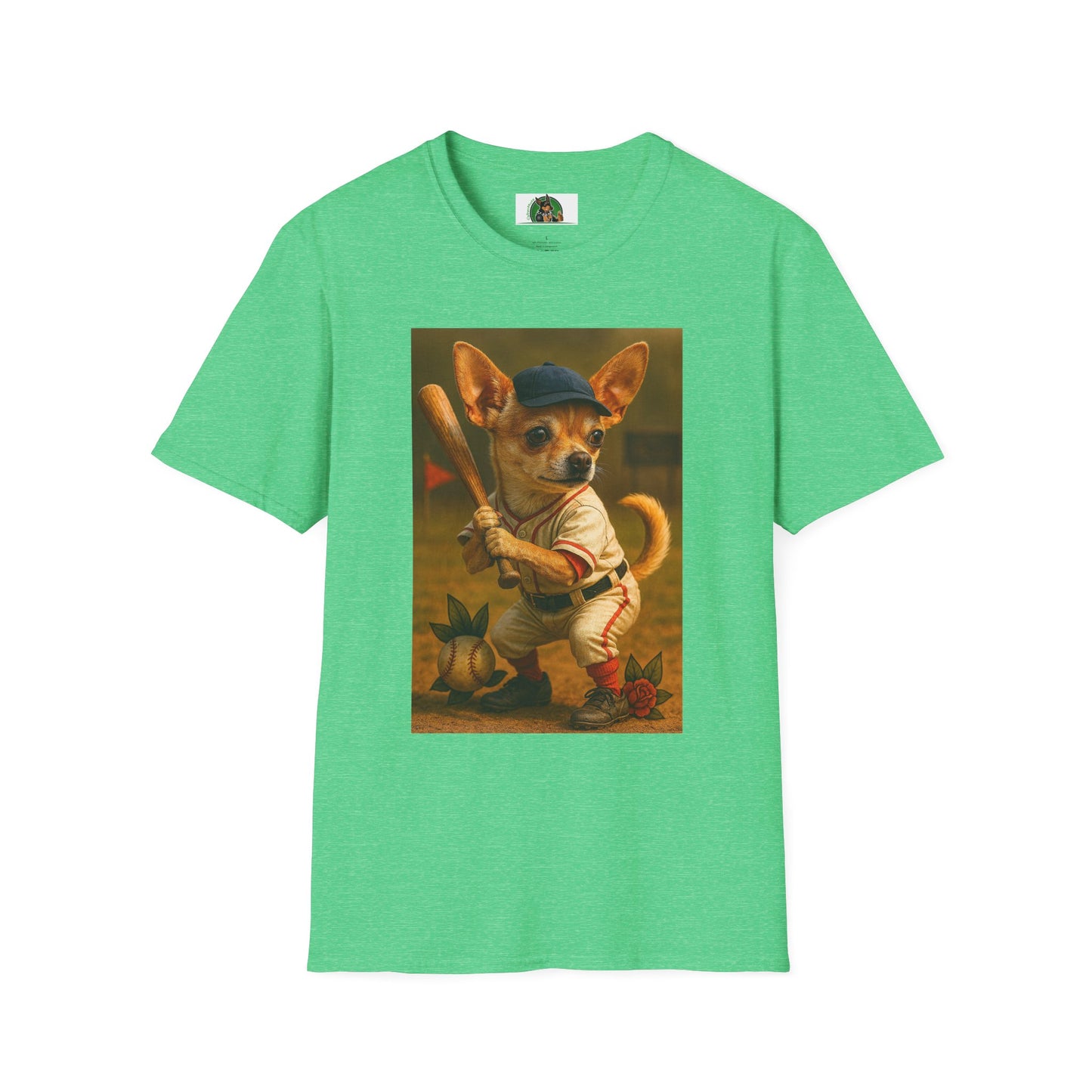 Chihuahua Baseball T-Shirt Sports T-Shirt Printify Heather Irish Green S