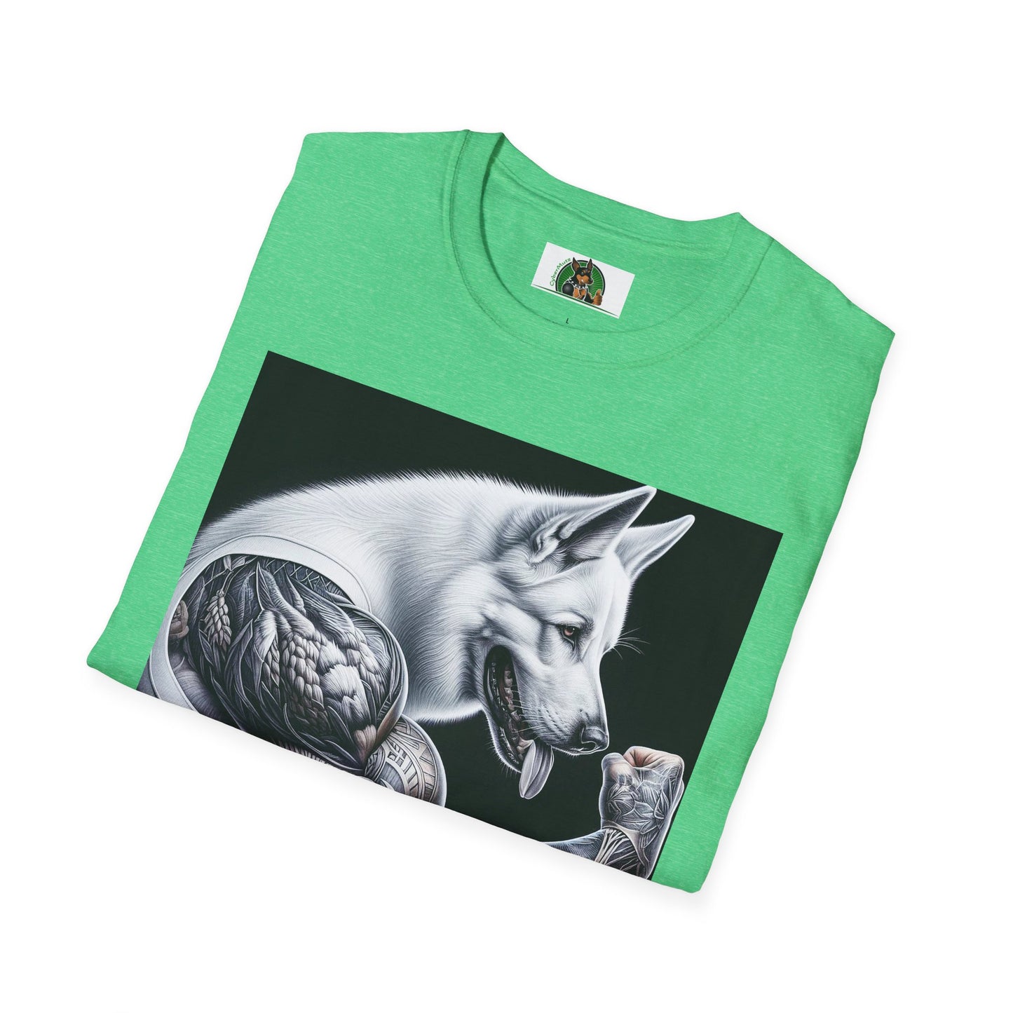 German Shepherd arm flexing shirt