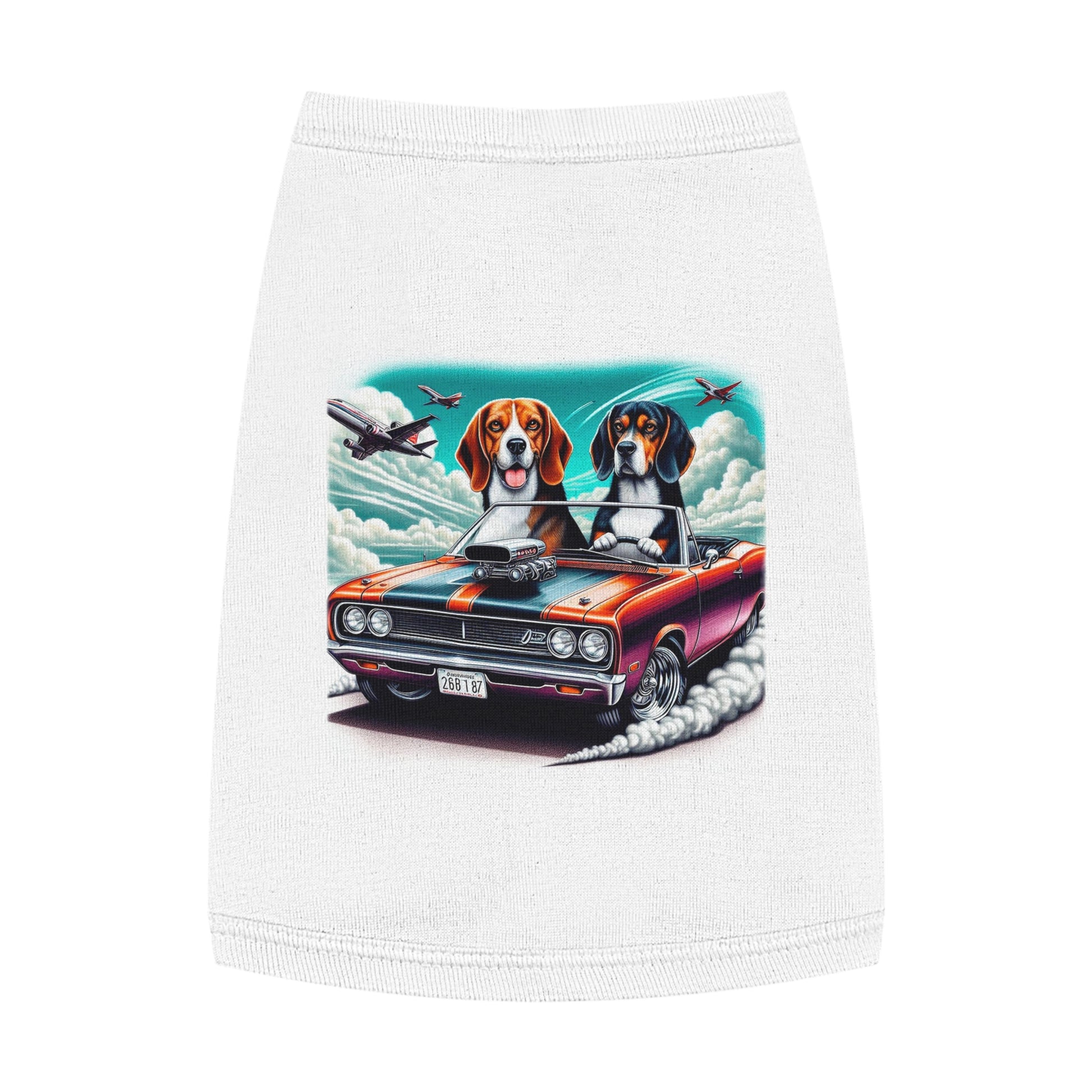 Pet Tank Top Wacky Beagle Dogs In Race Car Pets Printify   