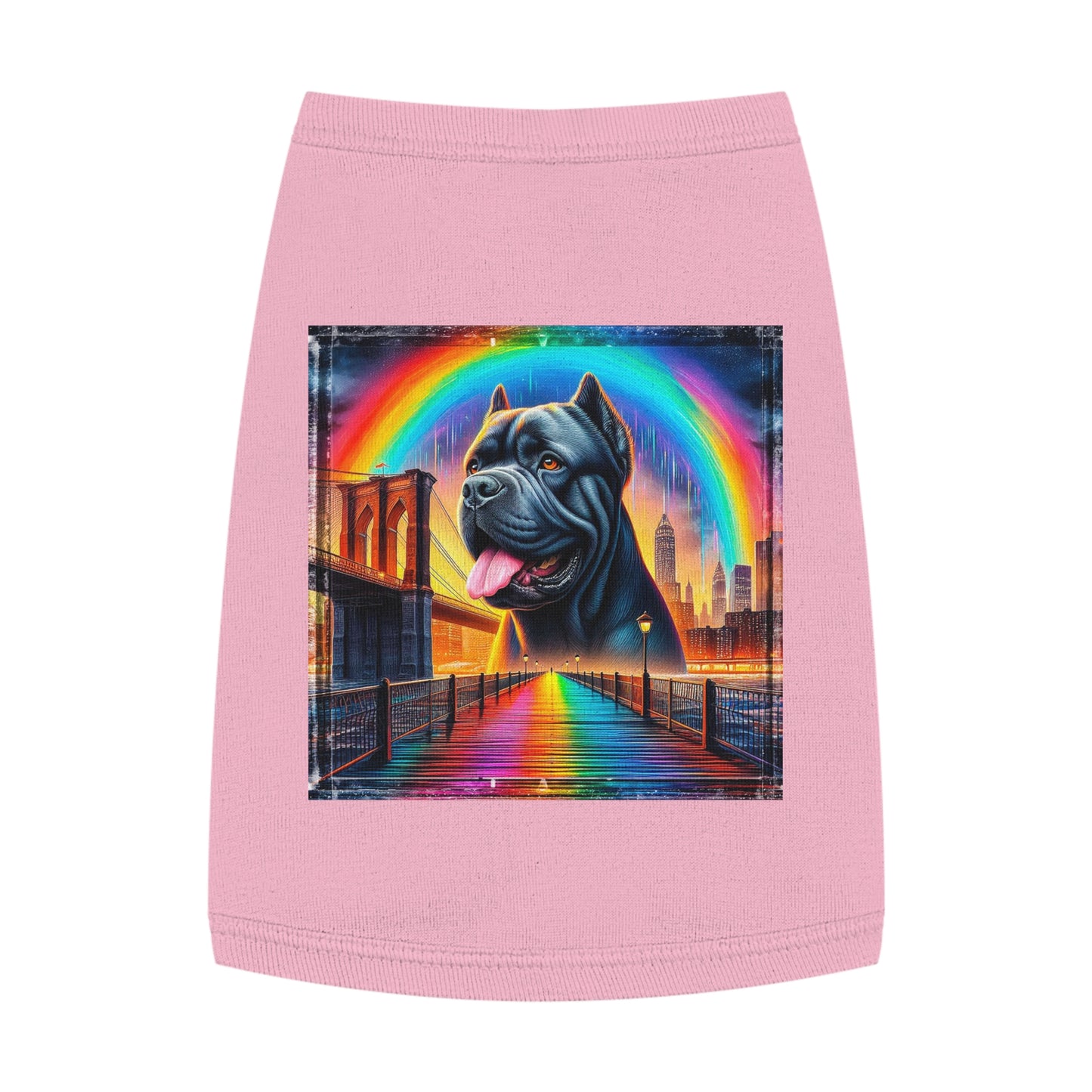 Pet Tank Top Cane Corso Rainbow Background Pets Printify M Pink 