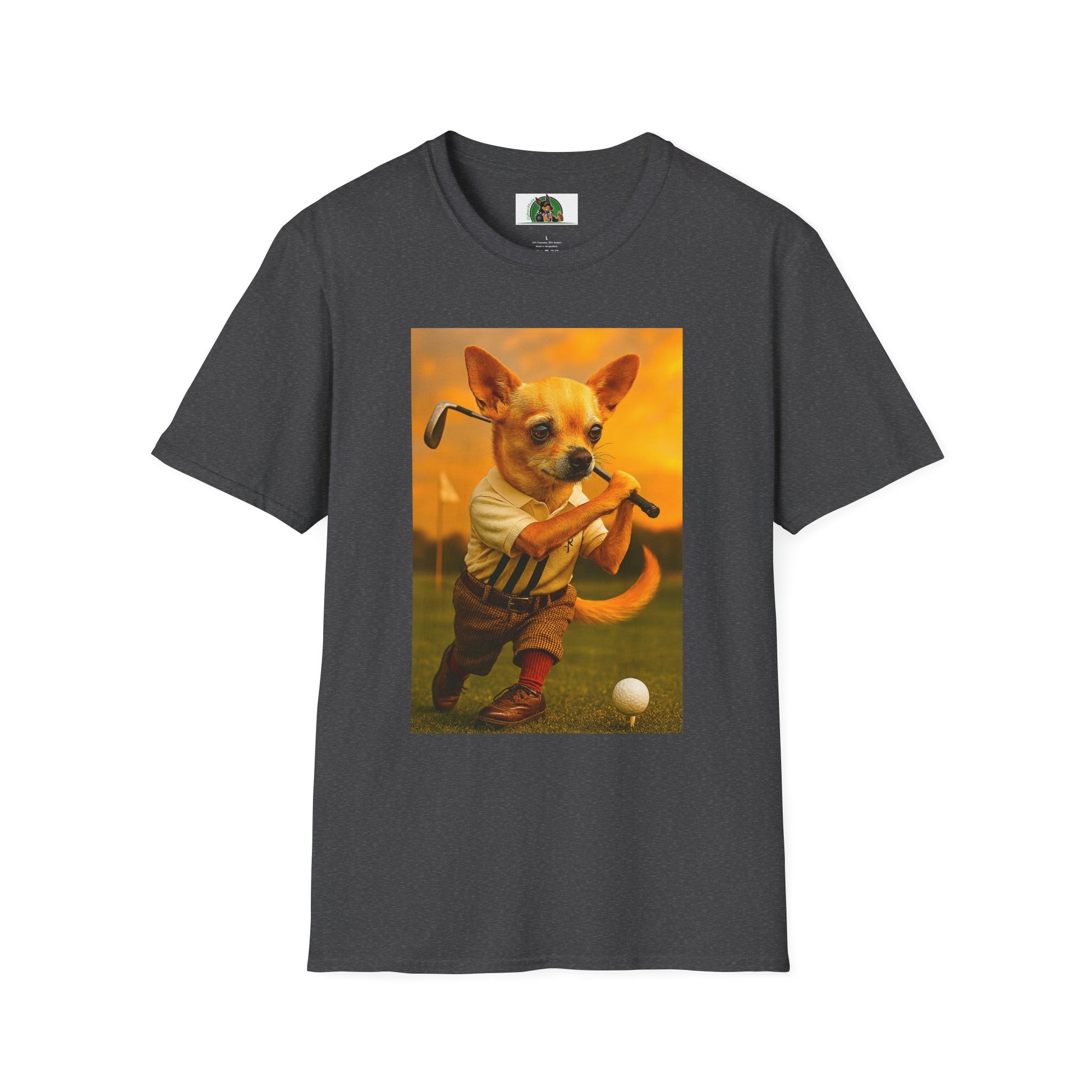 Chihuahua Golf T-Shirt Sports T-Shirt Printify Dark Heather XS