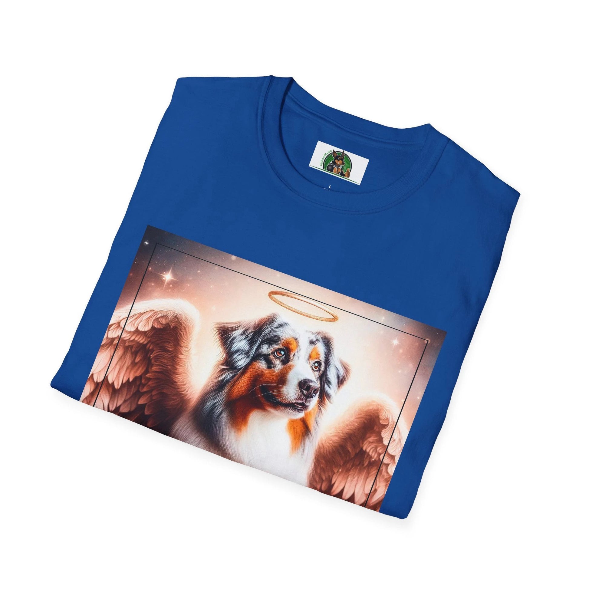 Australian Shepherd Mother And Puppy Angels T Shirt Celebrating The Bond Between Mom And Litter T-Shirt Printify