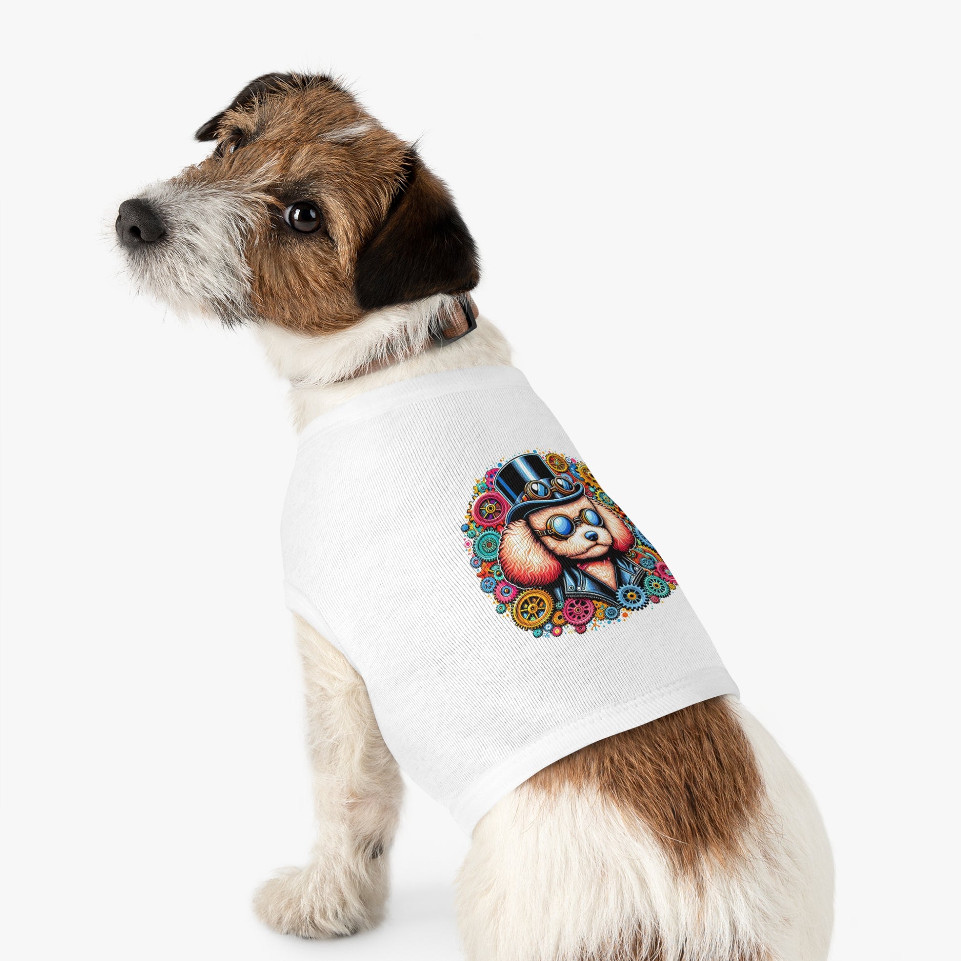 Pet Tank Top Poodle colorful gears Pets Printify