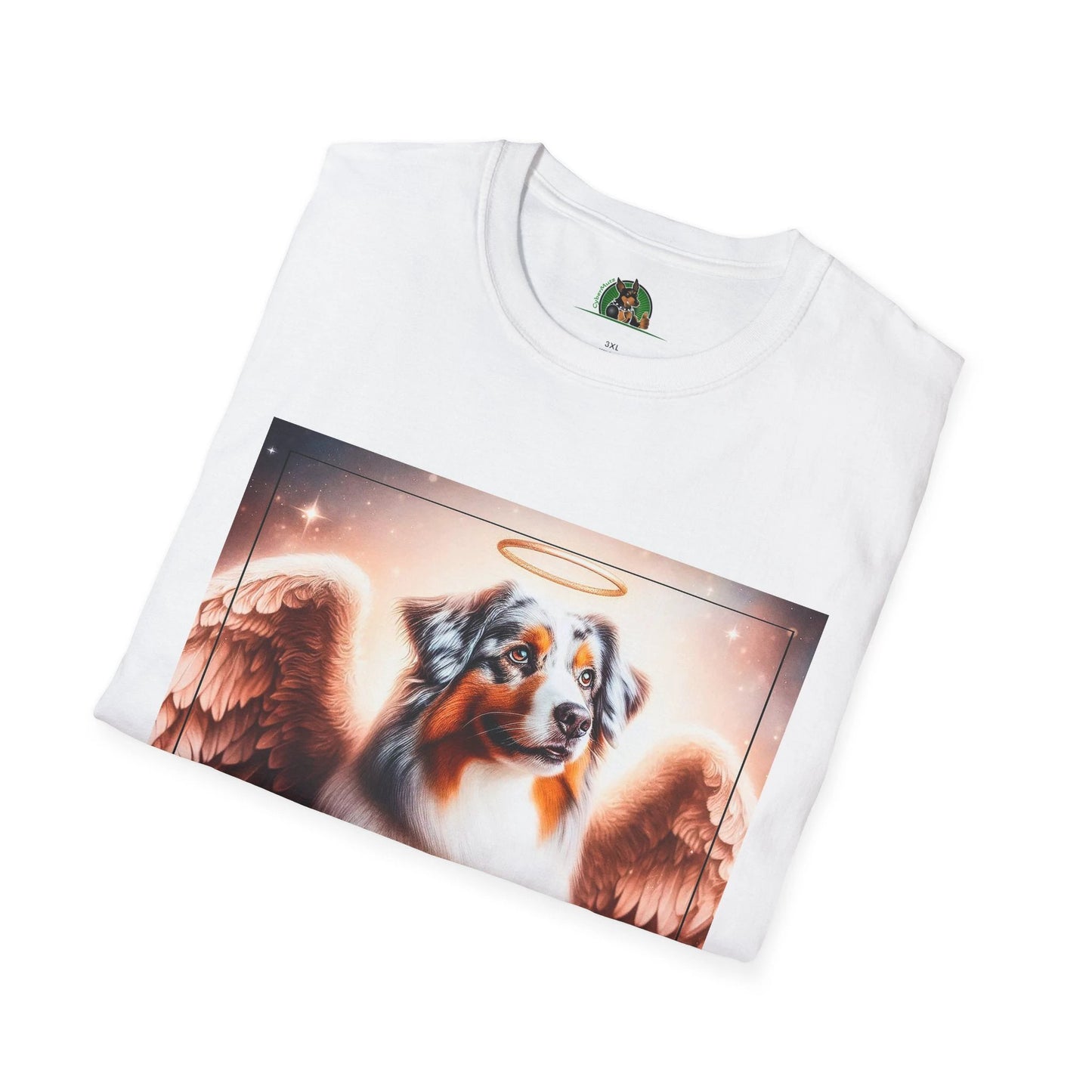Australian Shepherd Mother And Puppy Angels T Shirt Celebrating The Bond Between Mom And Litter T-Shirt Printify
