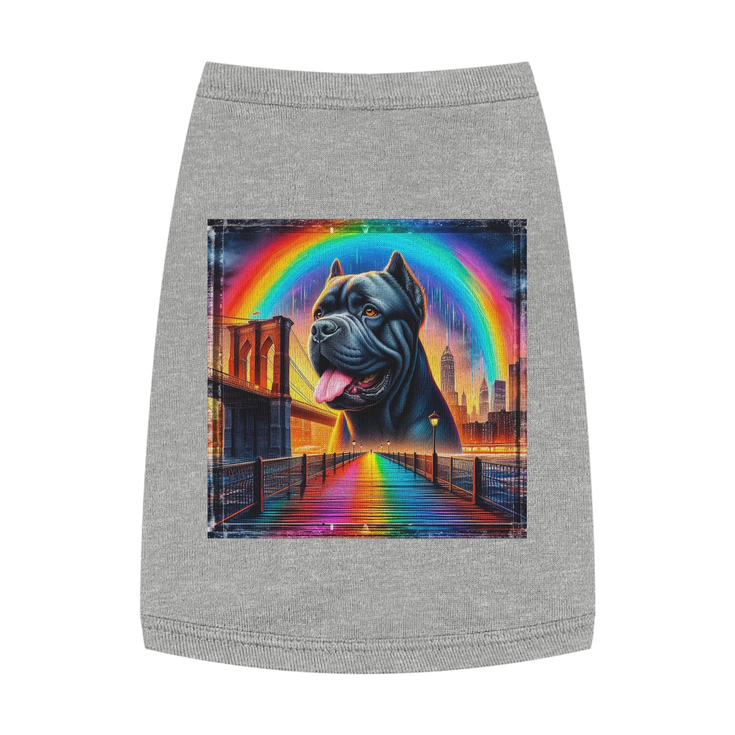 Pet Tank Top Cane Corso Rainbow Background Pets Printify M Heather 