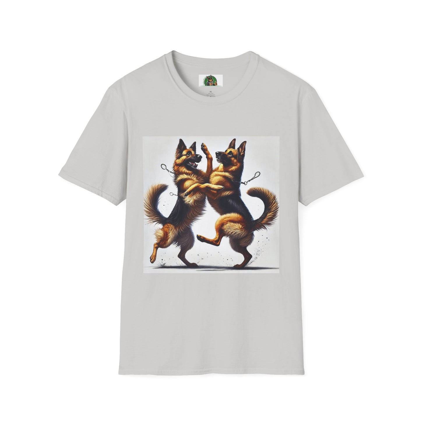 Dancing German Shepherd Unisex T-Shirt T-Shirt Printify S Ice Grey