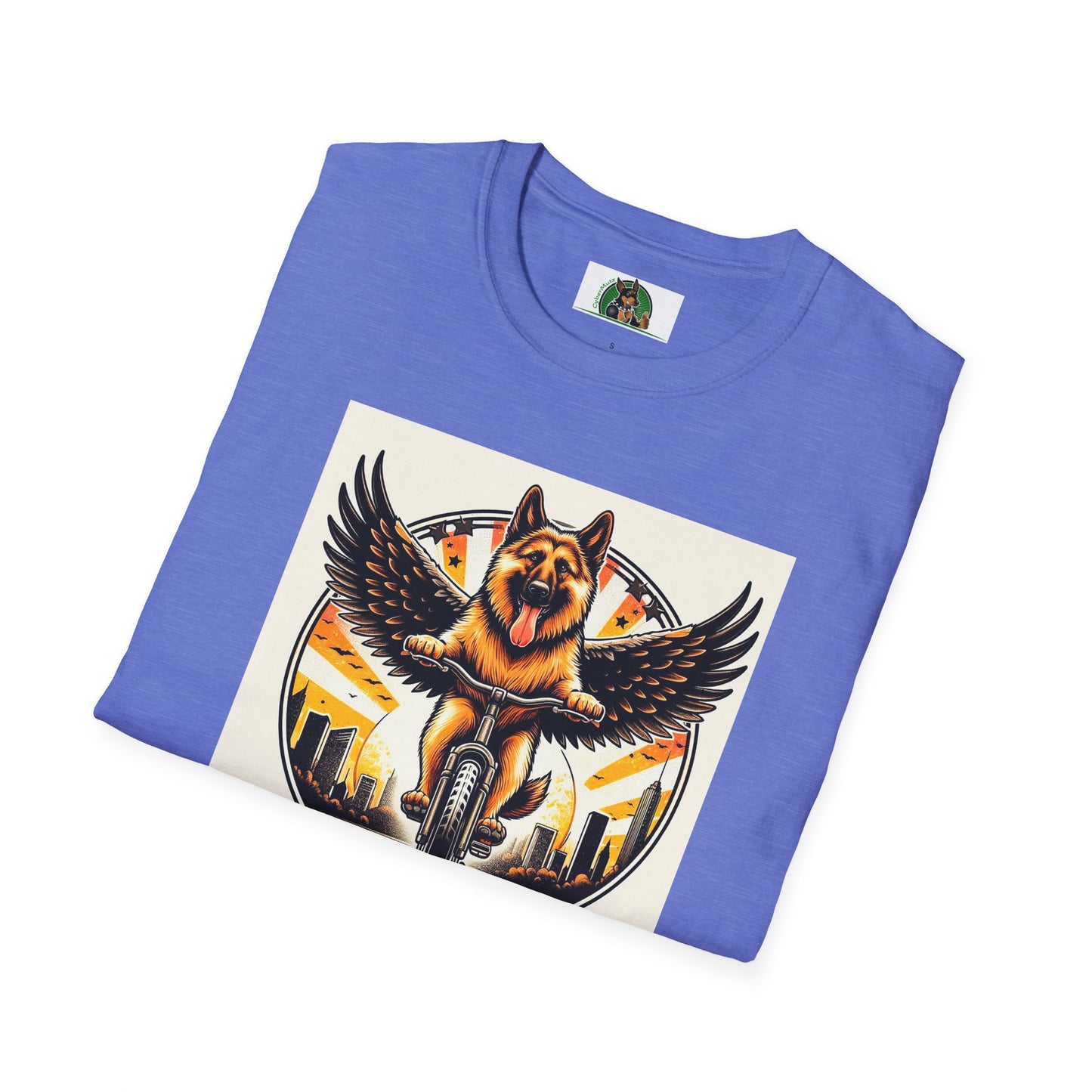 German Shepherd Angel bike riding