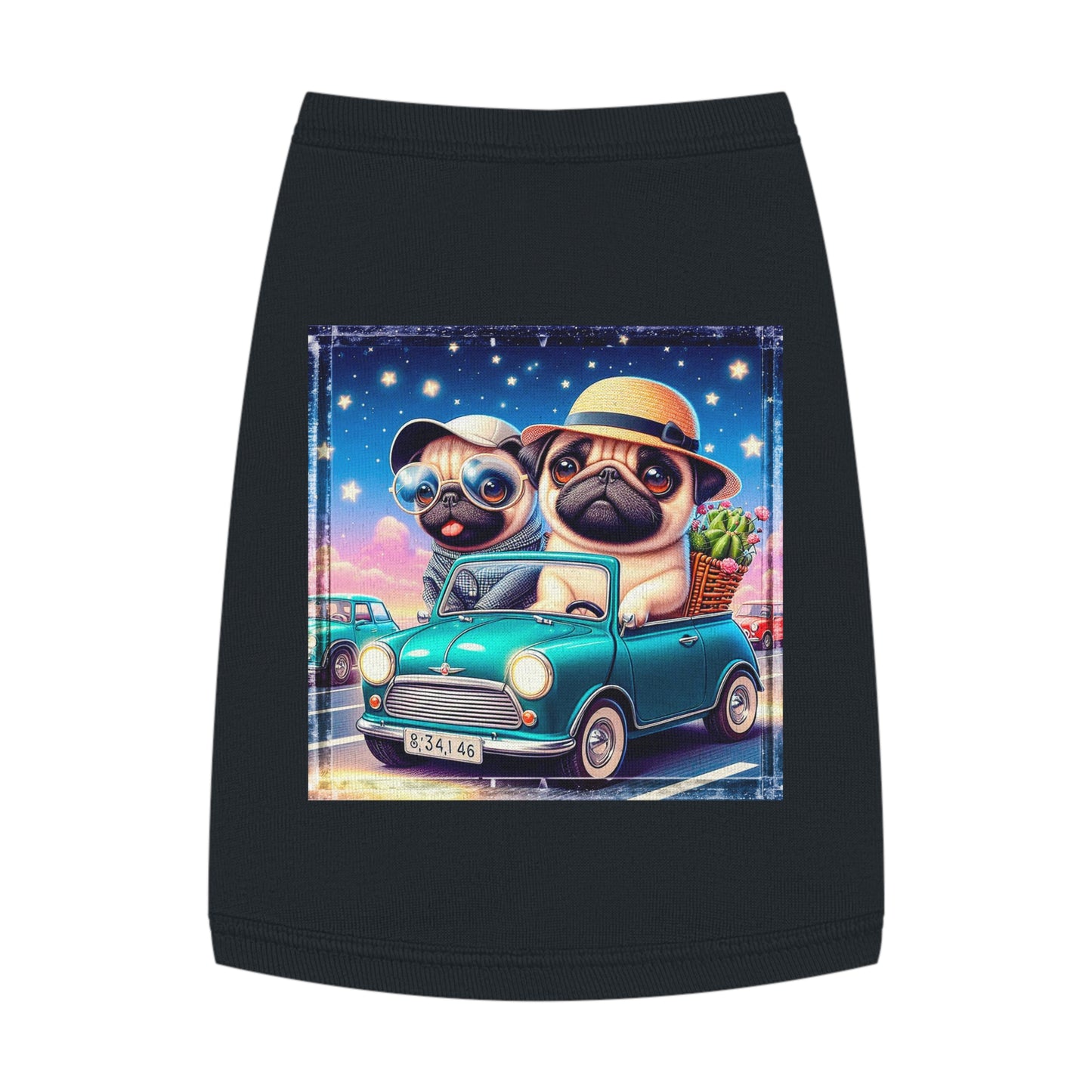 Wacky Pet Tank Top Pug Pets Printify M Black 