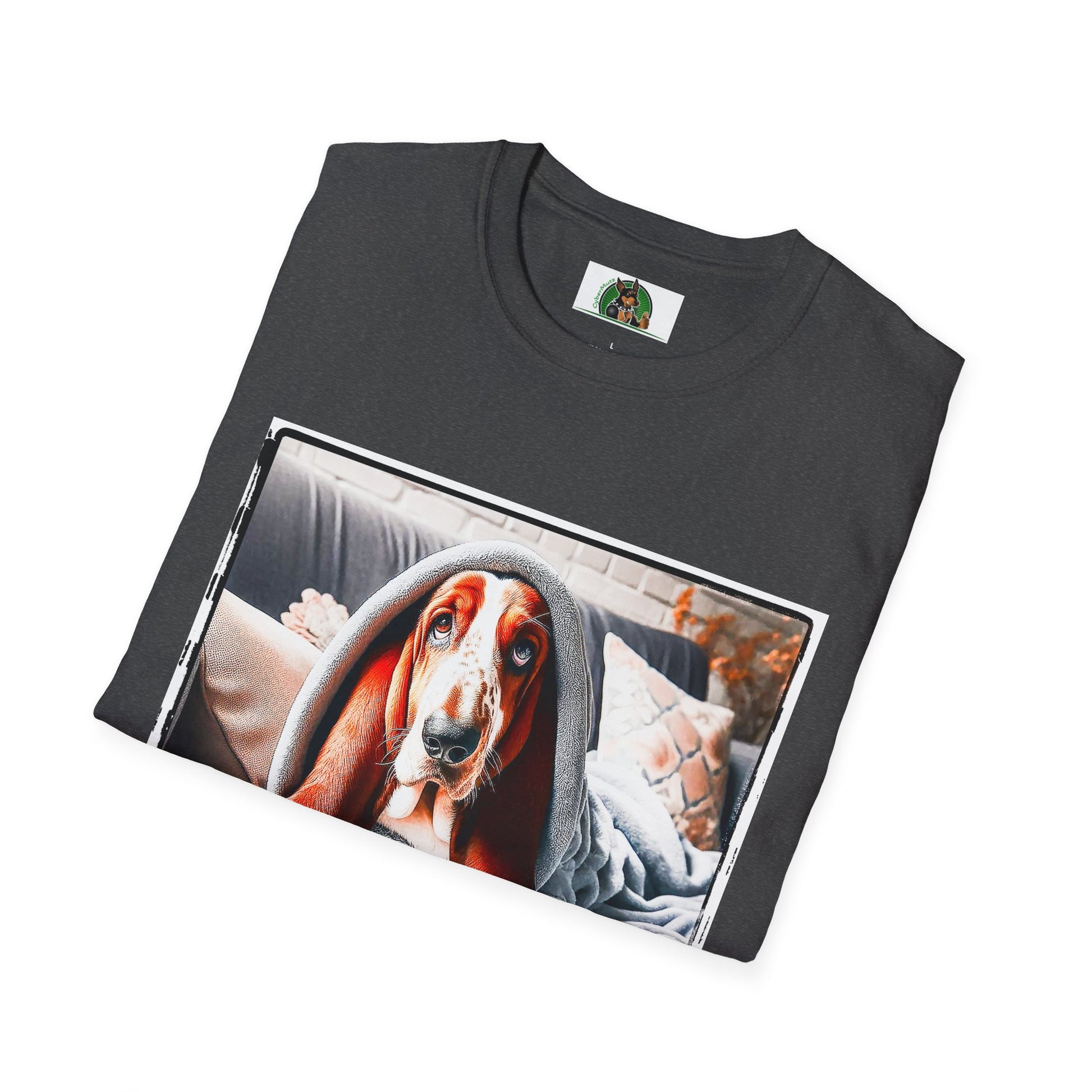 Basset Hound Draped In Blanket T-Shirt Printify