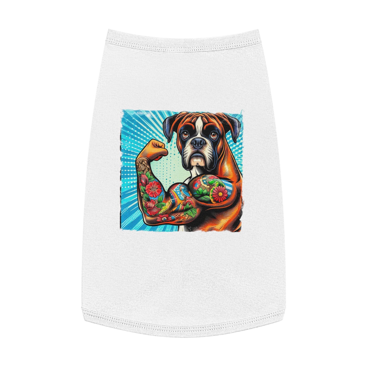 Pet Tank Top Boxer Pets Printify L White 