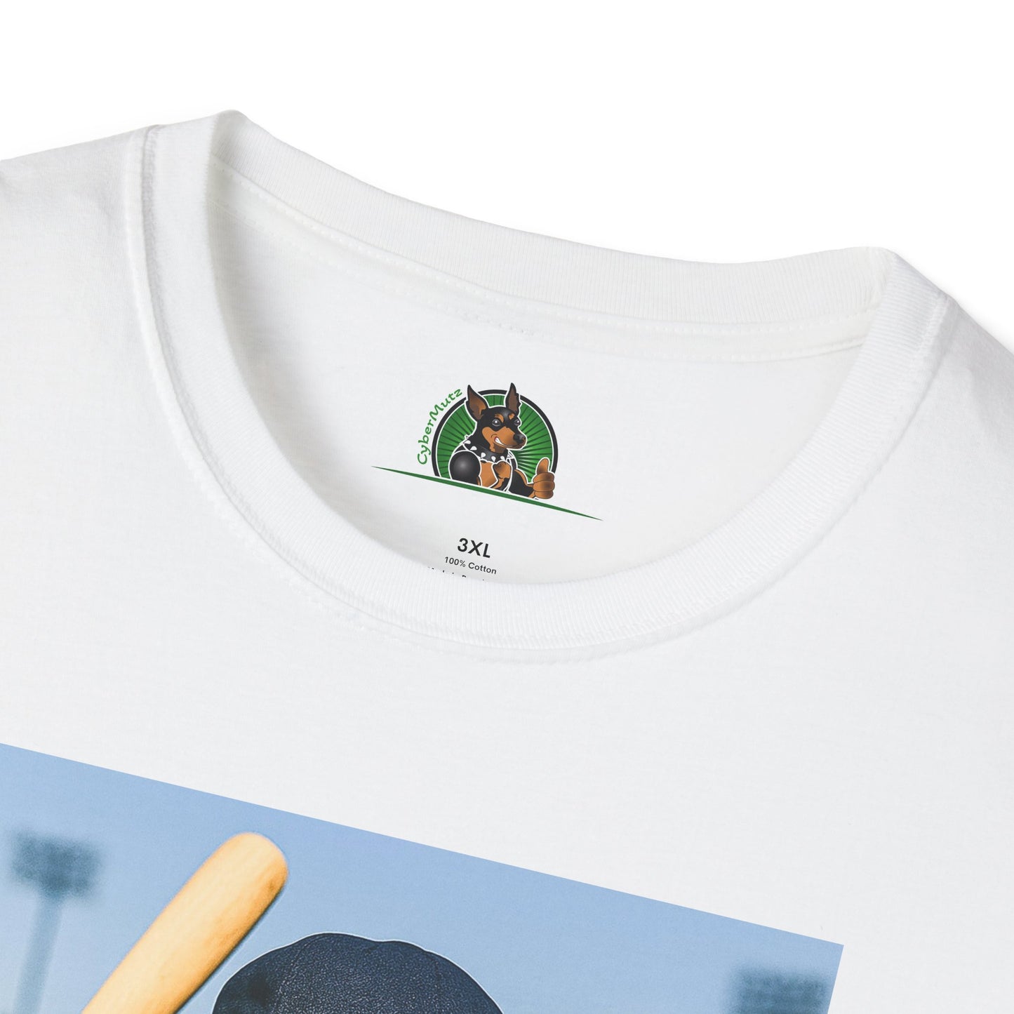 Baseball Doberman Sports T-Shirt T-Shirt Printify