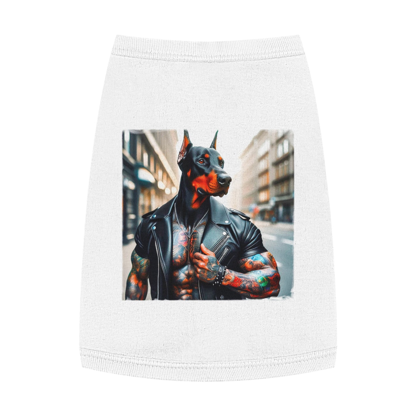 Pet Tank Top Doberman tough dude t shirt Pets Printify