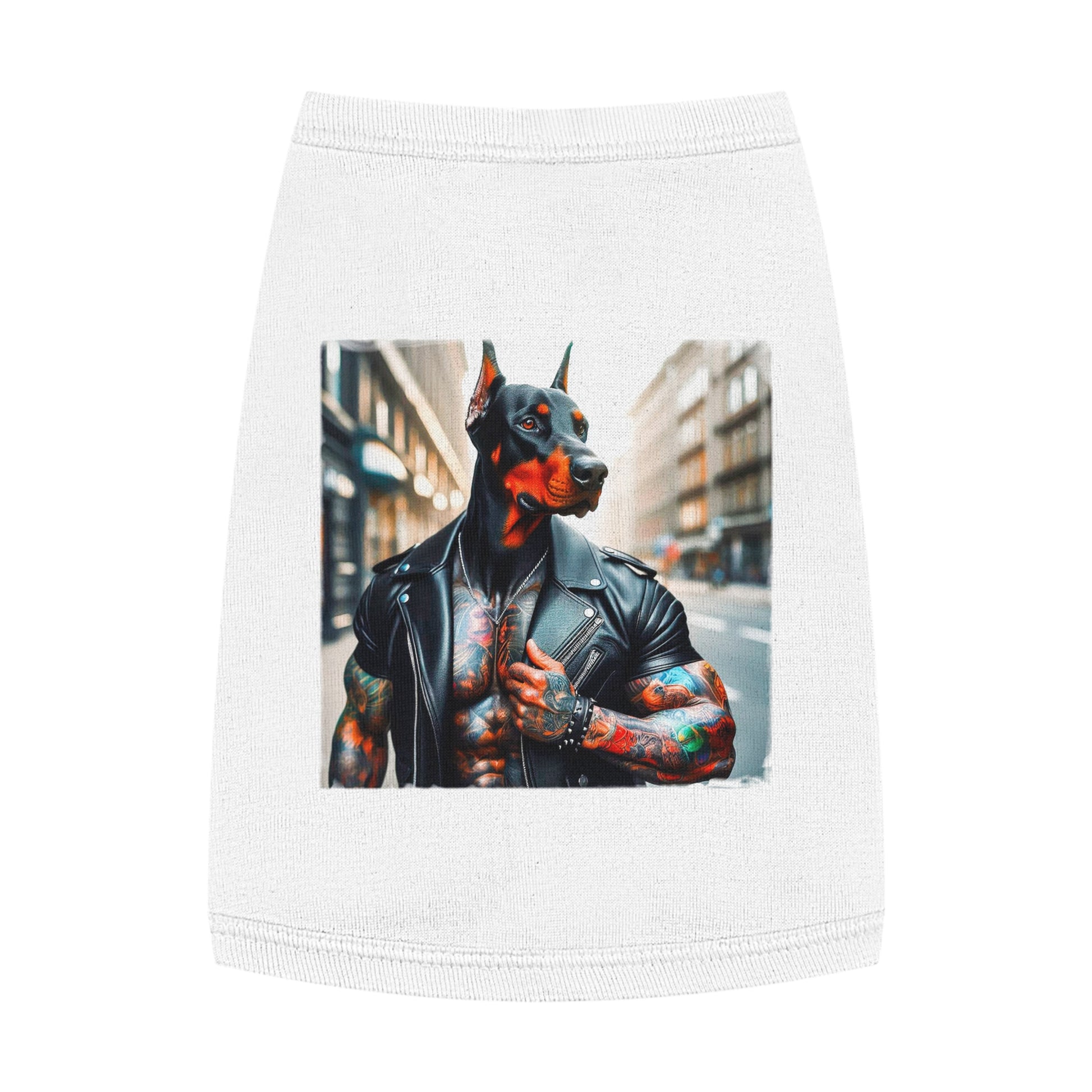Pet Tank Top Doberman tough dude t shirt Pets Printify