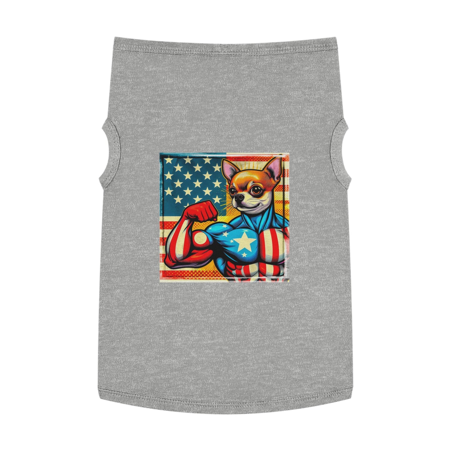 Pet Tank Top Chihuahua American hero t shirt Pets Printify XL Heather