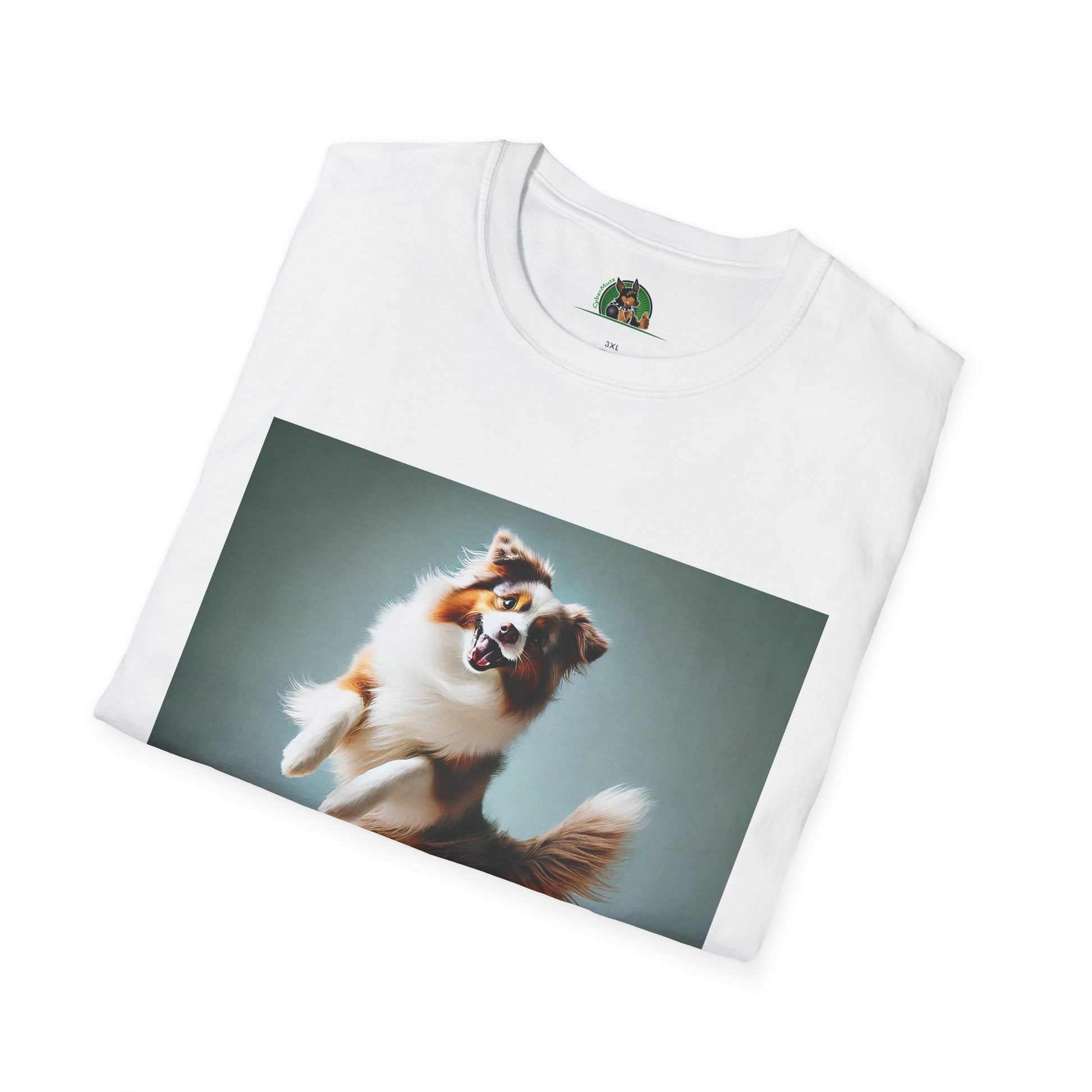 Dog Lover T-Shirt - Dancing Dog Australian Shepherd T-Shirt Printify