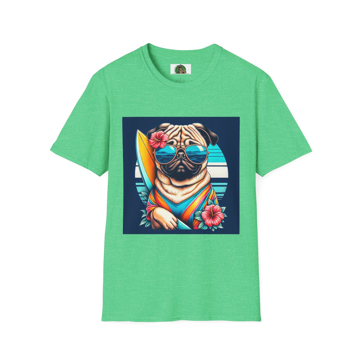 Pugs T-Shirt Printify S Heather Irish Green 