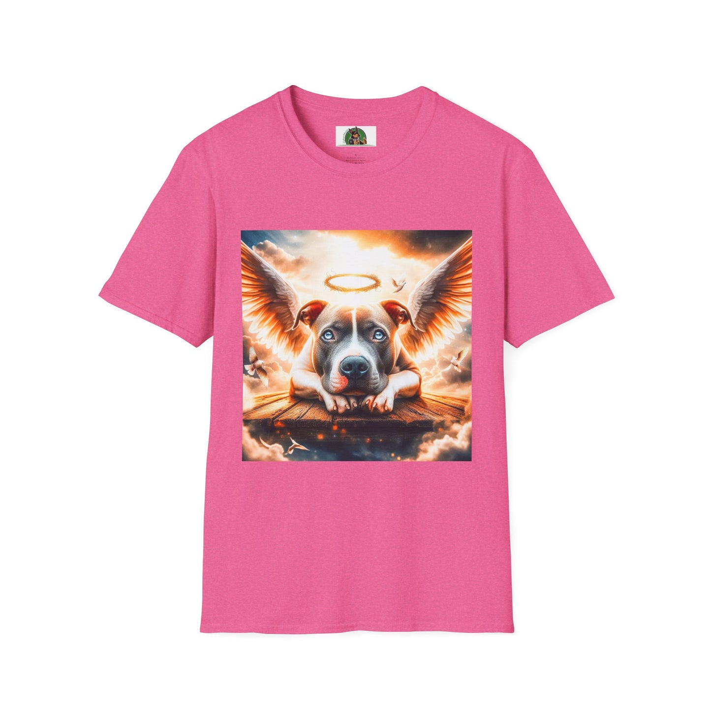 Pit bull heaven and clouds shirt T-Shirt Printify S Heather Heliconia