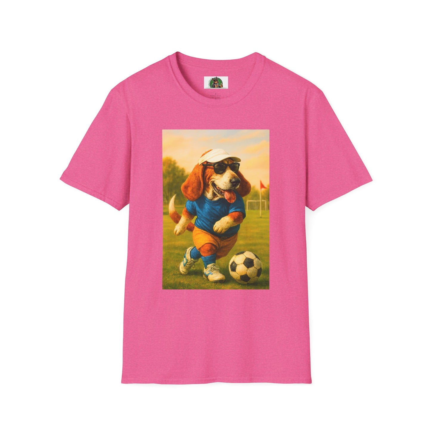 Sports Soccer Bassett Hound T-Shirt T-Shirt Printify Heather Heliconia S