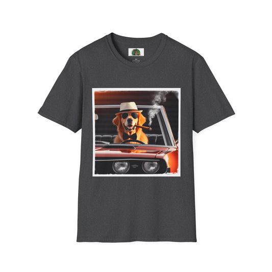 Golden Retriever smoking puppy shirt T-Shirt Printify XS Dark Heather