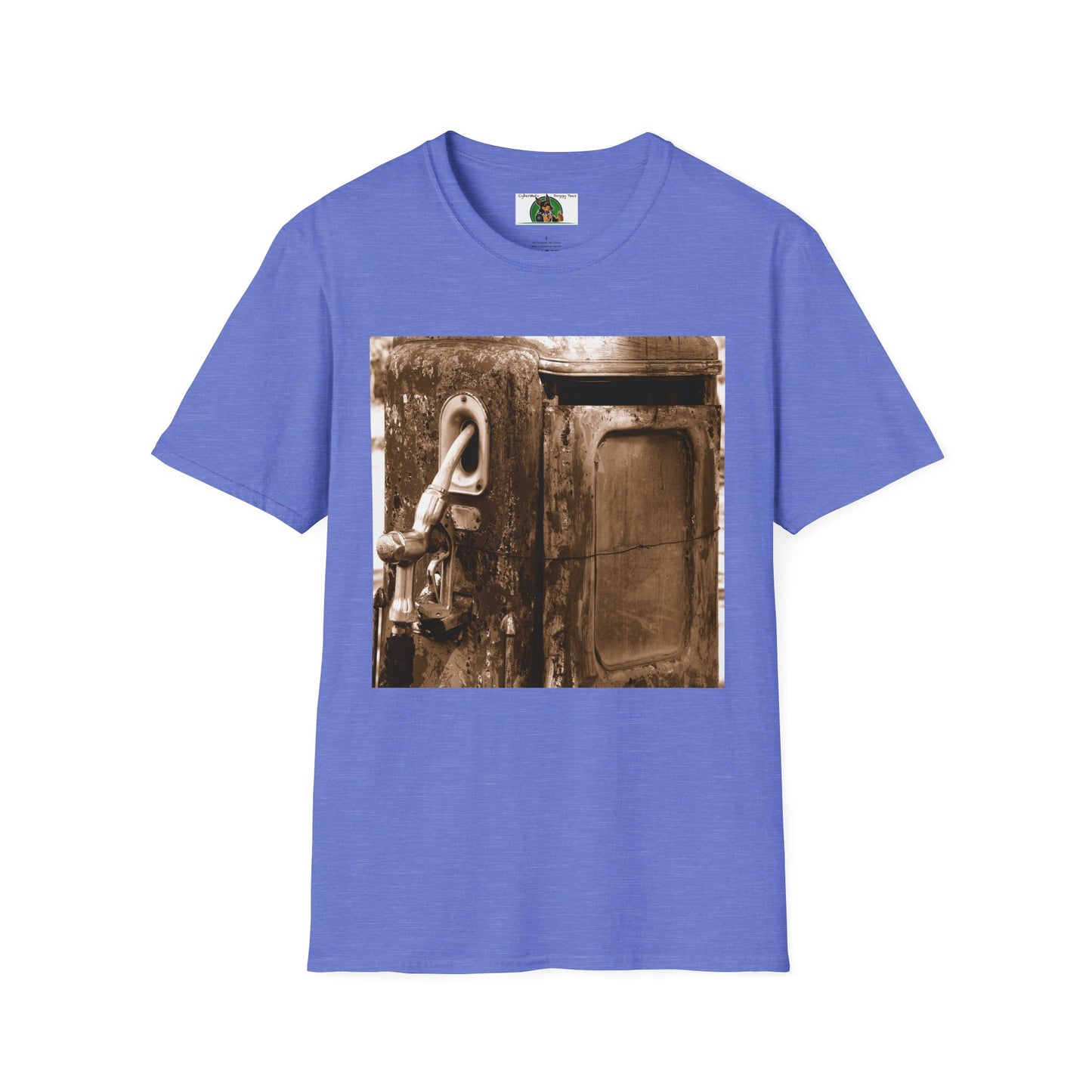 Mis·cel·la·ne·ous Old Gas Pump T-Shirt Printify S Heather Royal 