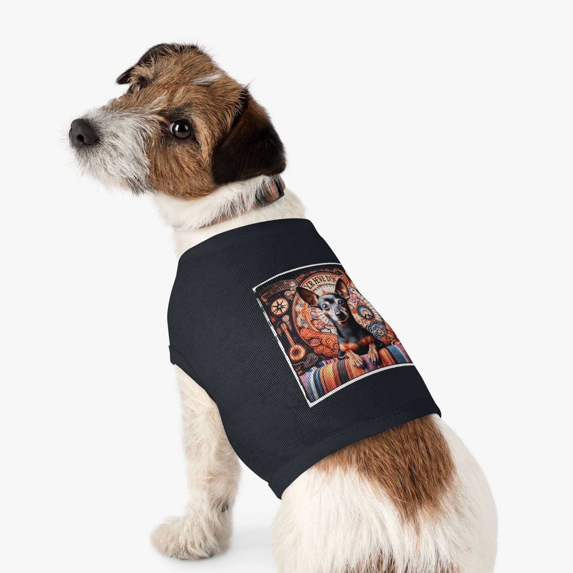 Min Pin Tank Tops hippie puppy Pets Printify