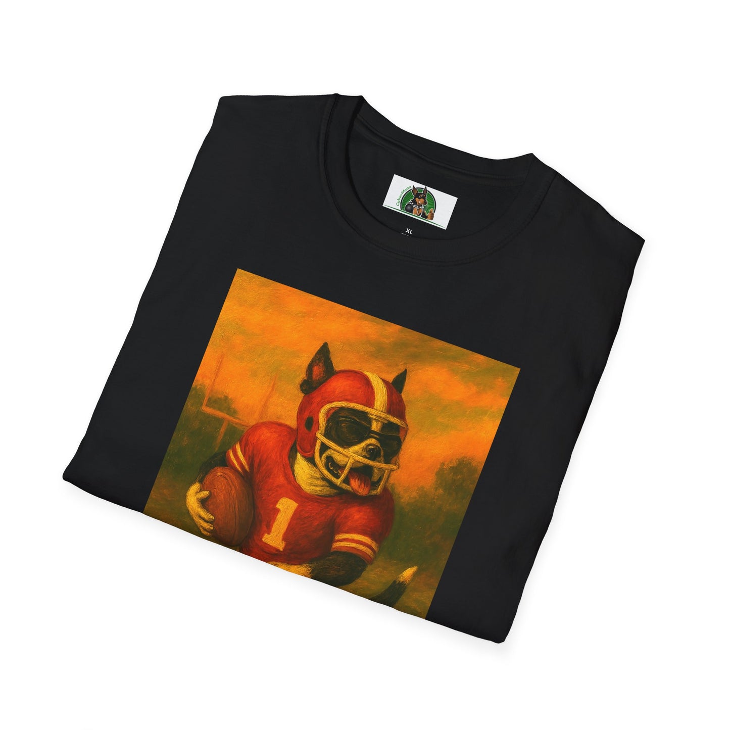 Sports Boston Terrier Football Unisex T-Shirt T-Shirt Printify