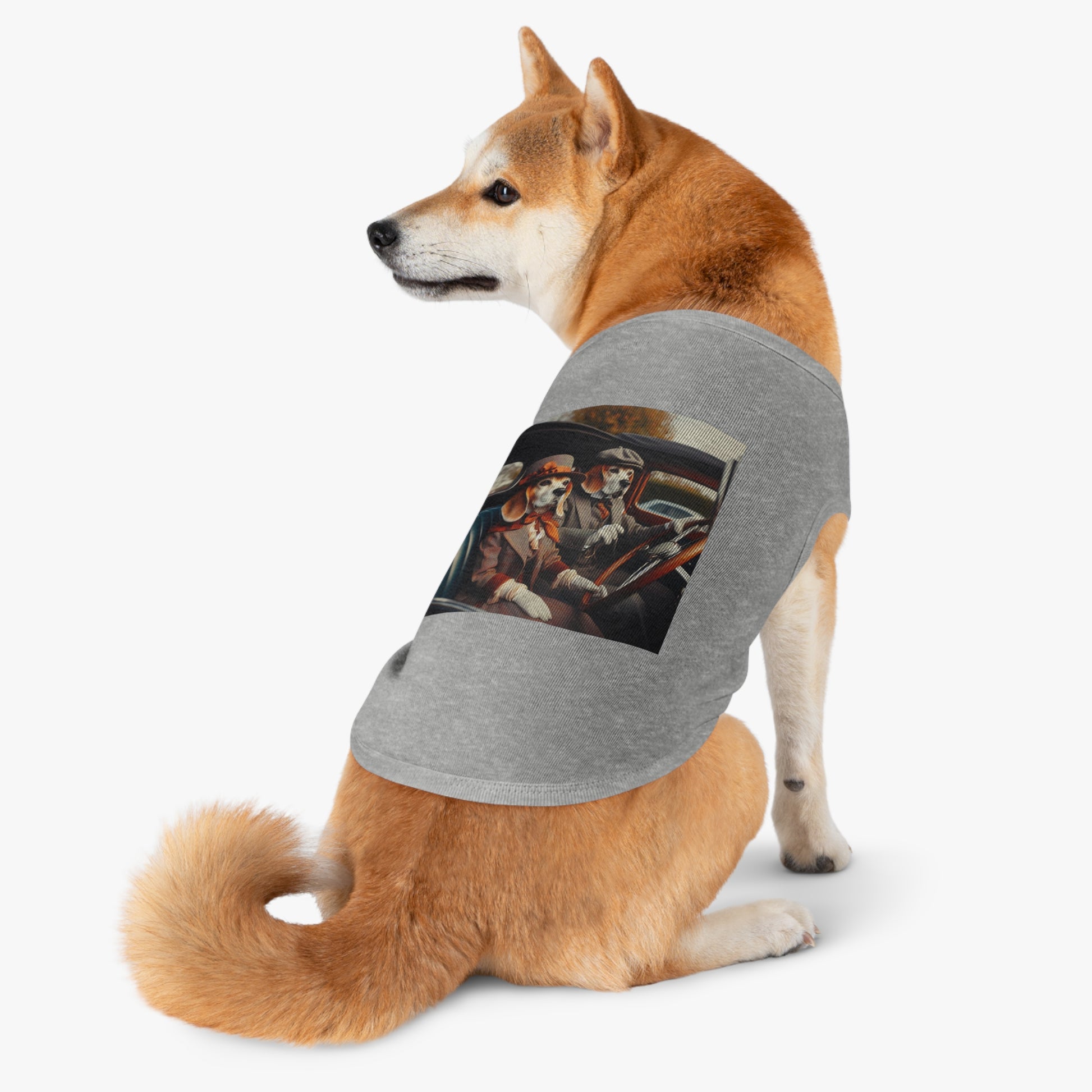 Pet Tank Top Wacky Beagle Dogs In Old Time Car Pets Printify   