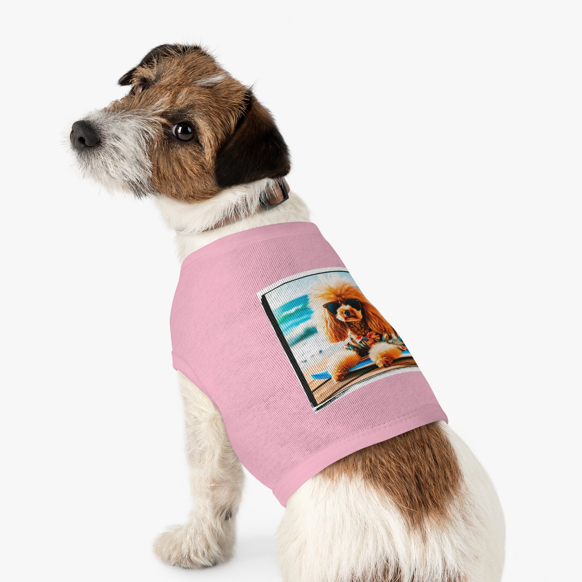 Pet Tank Top Poodle 80s surfer Pets Printify