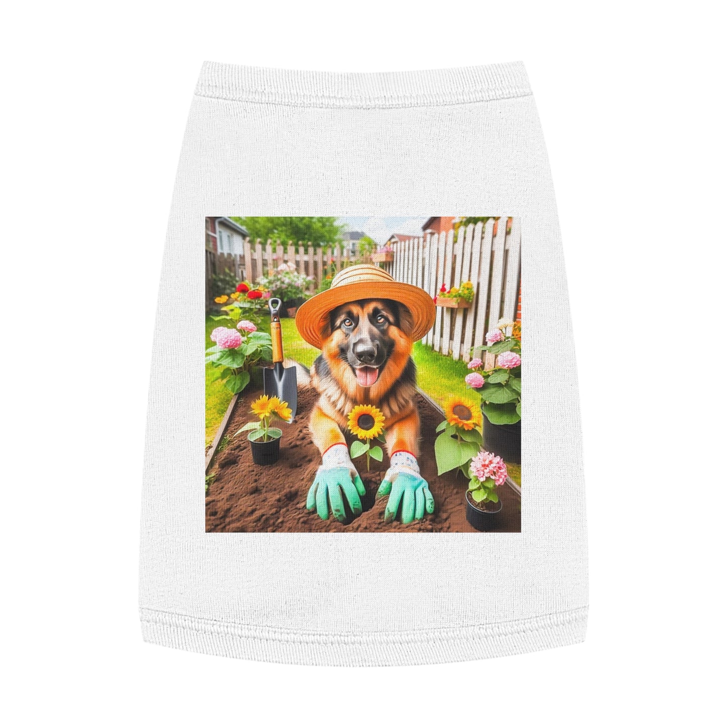 Pet Tank Top German Shepherd Pets Printify M White 