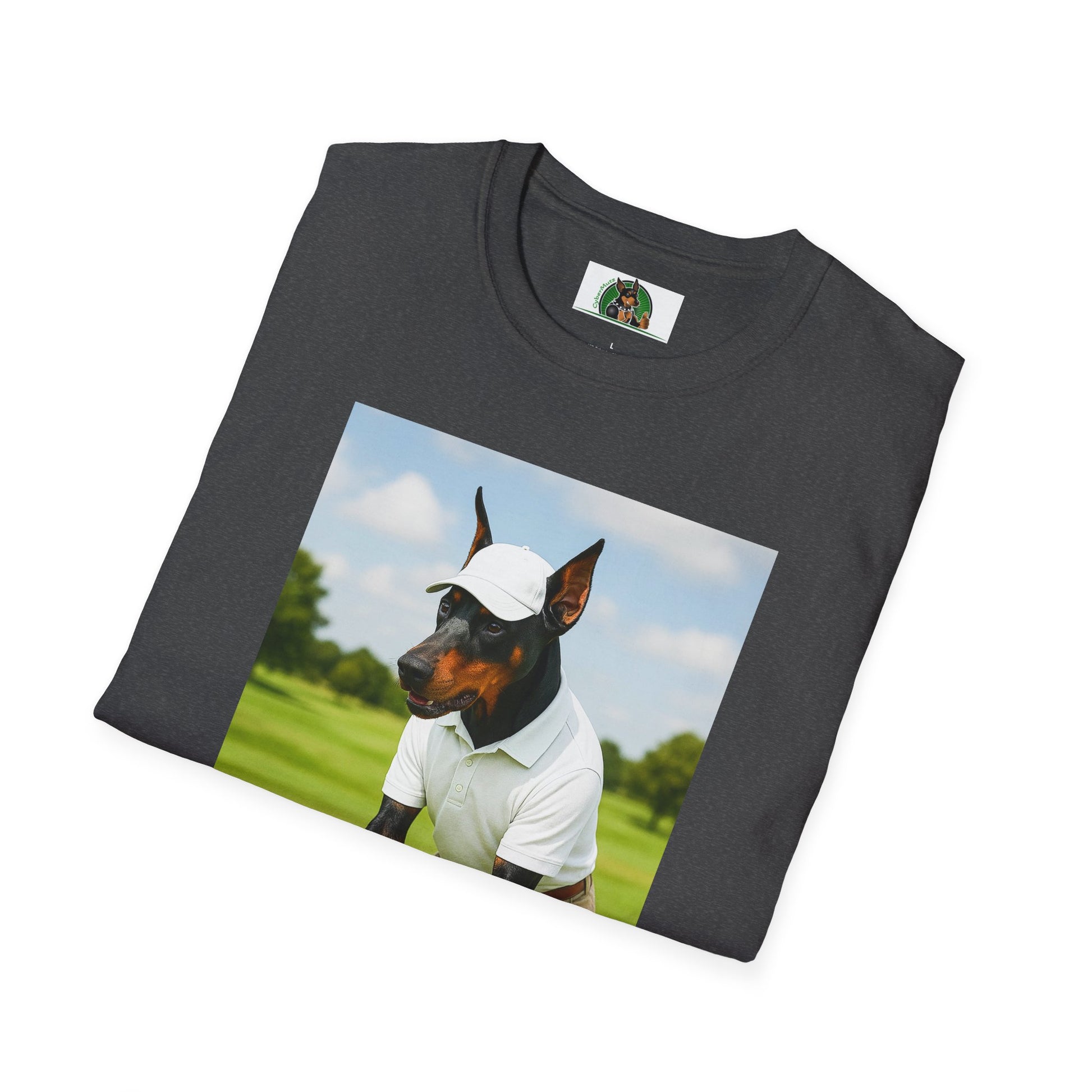 Golf Doberman Sports T-Shirt T-Shirt Printify