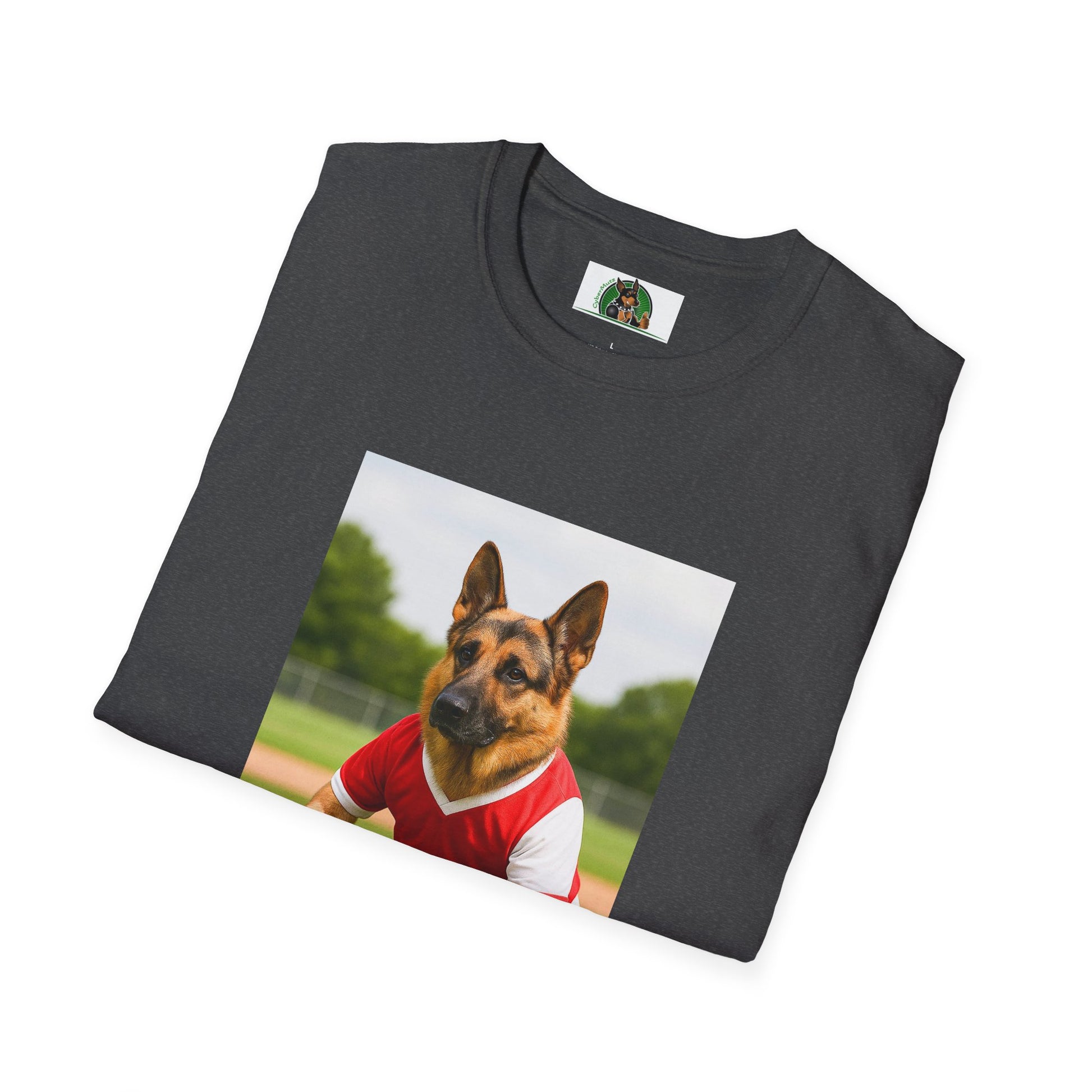 German Shepherd Soccer T-Shirt — Sports Dog Playing Soccer T-Shirt Printify