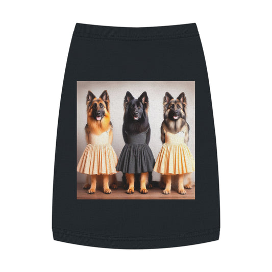 German Shepherd pretty ballerinas shirt Pets Printify M Black