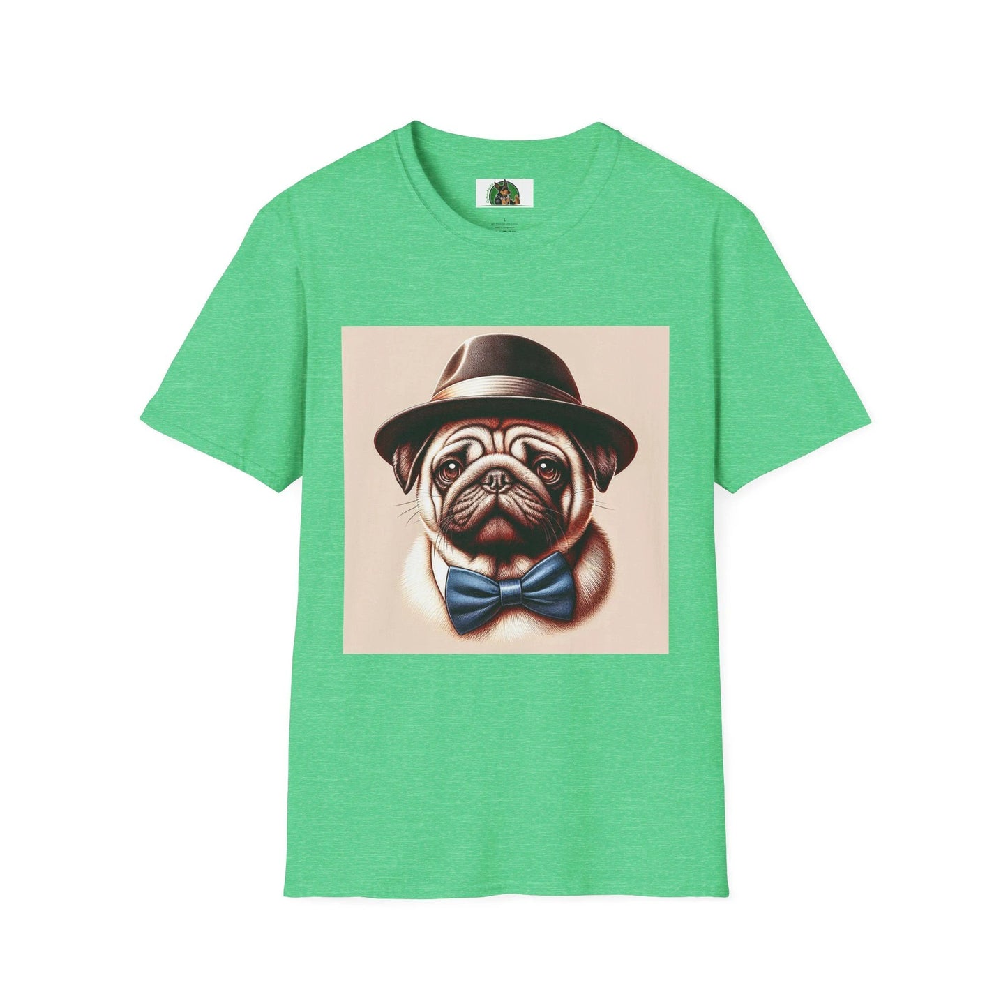 Pug Fedora T-Shirt T-Shirt Printify S Heather Irish Green