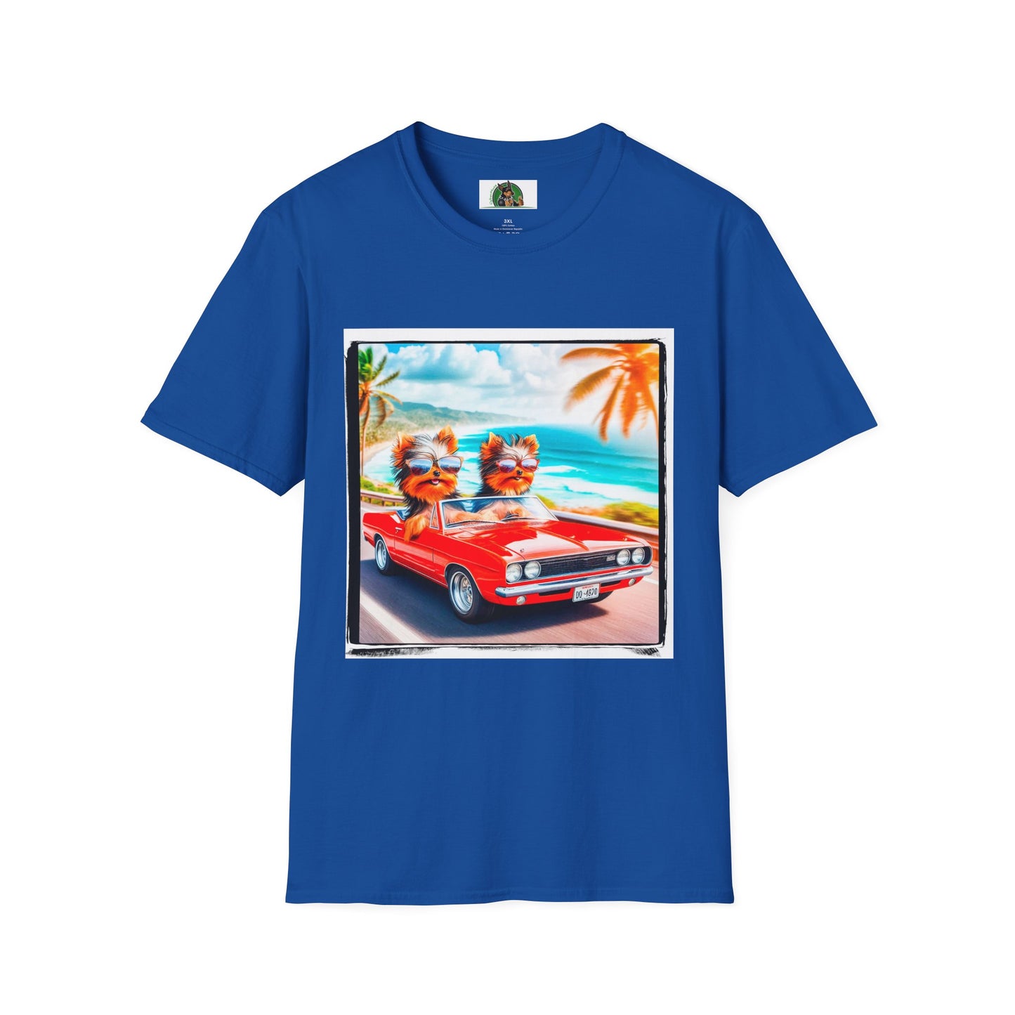 Yorkie beach cruising shirt T-Shirt Printify XS Royal