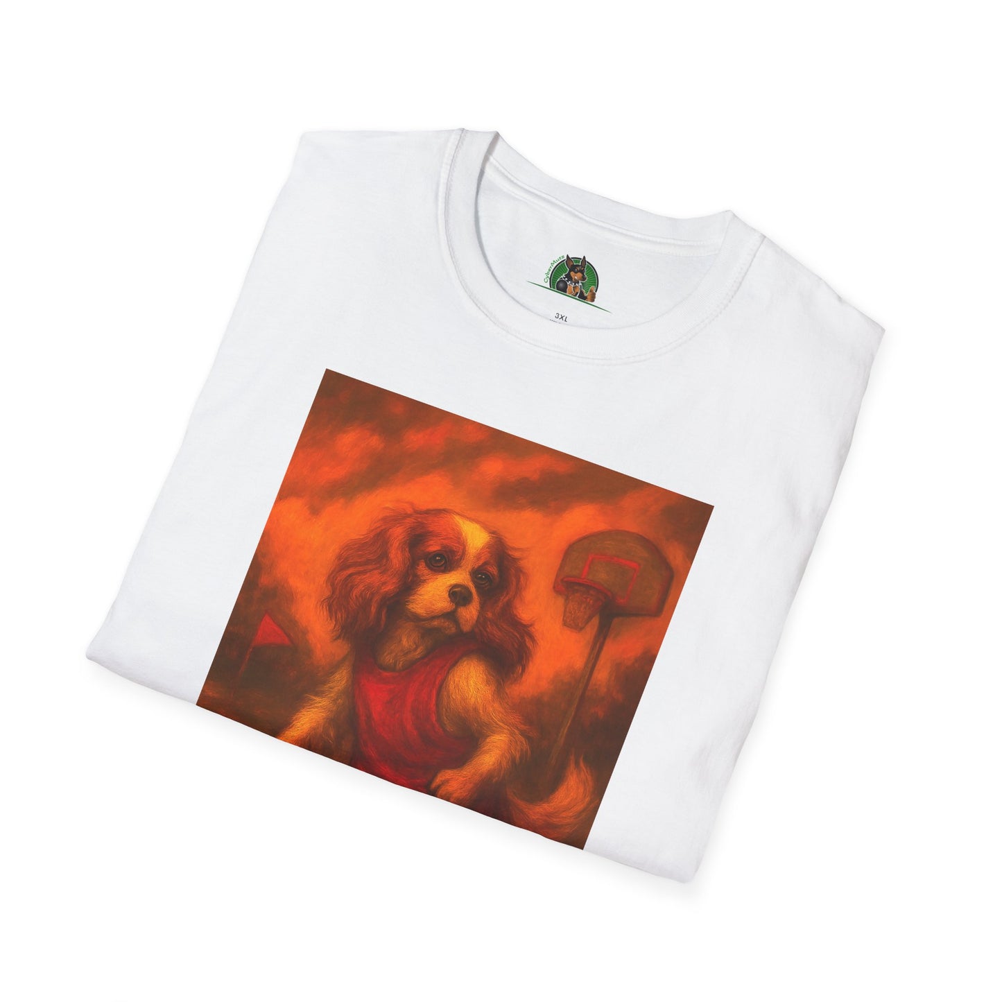 Basketball Sports T-Shirt - Cavalier King Charles Design T-Shirt Printify