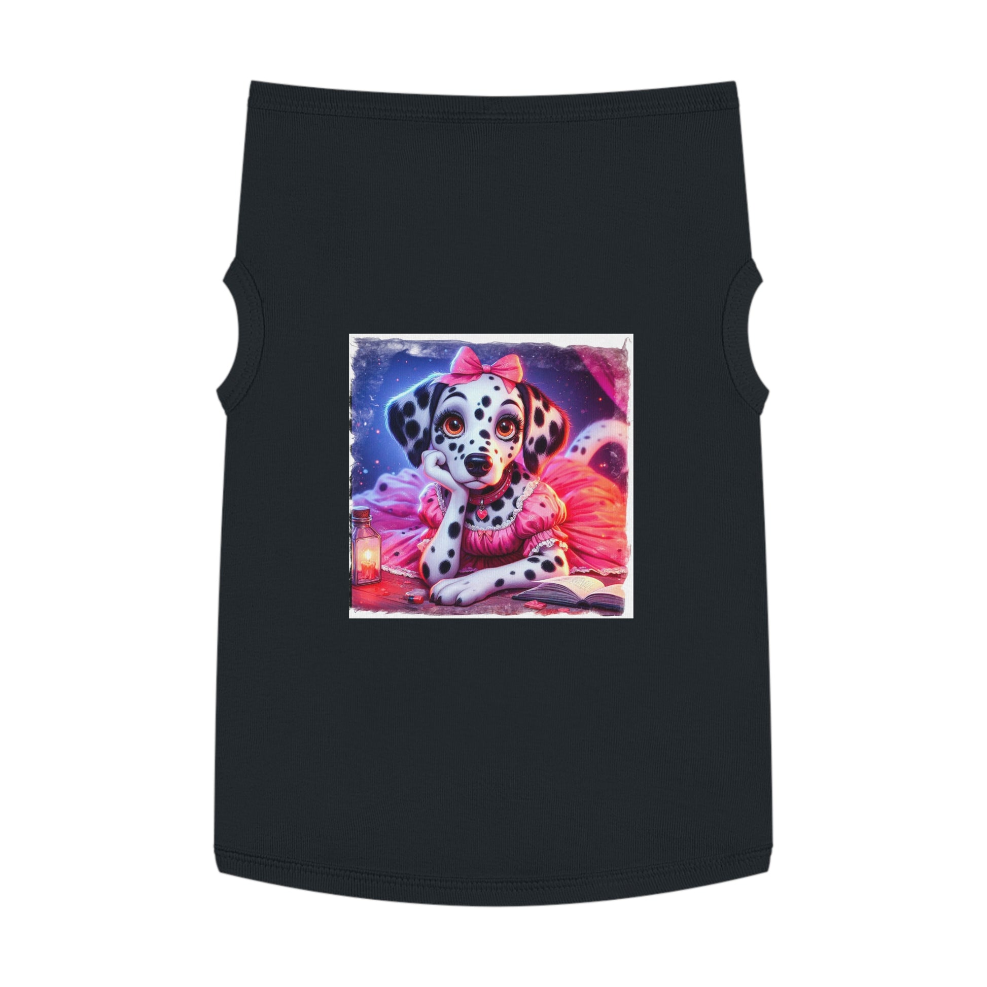 Pet Tank Top Dalmatian pretty in pink t shirt Pets Printify