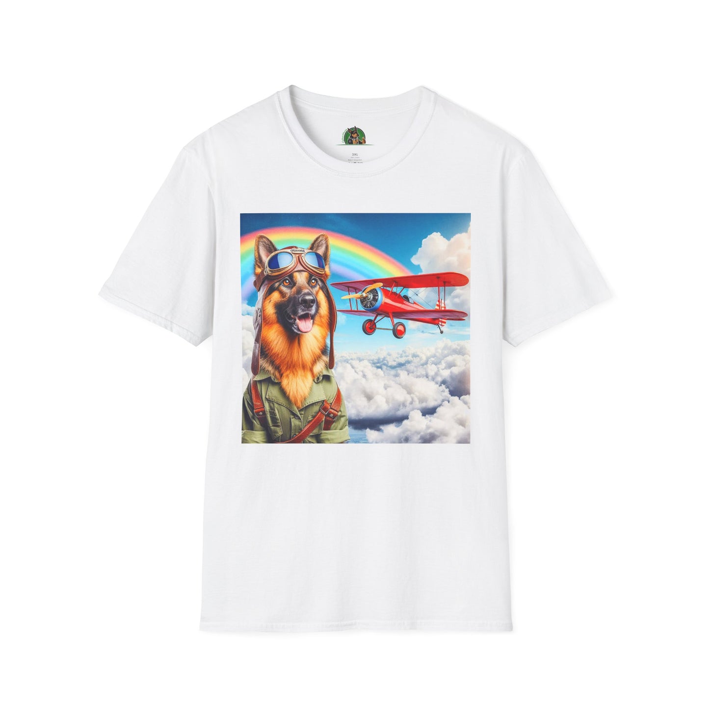 German Shepherd Pilot shirt T-Shirt Printify White S