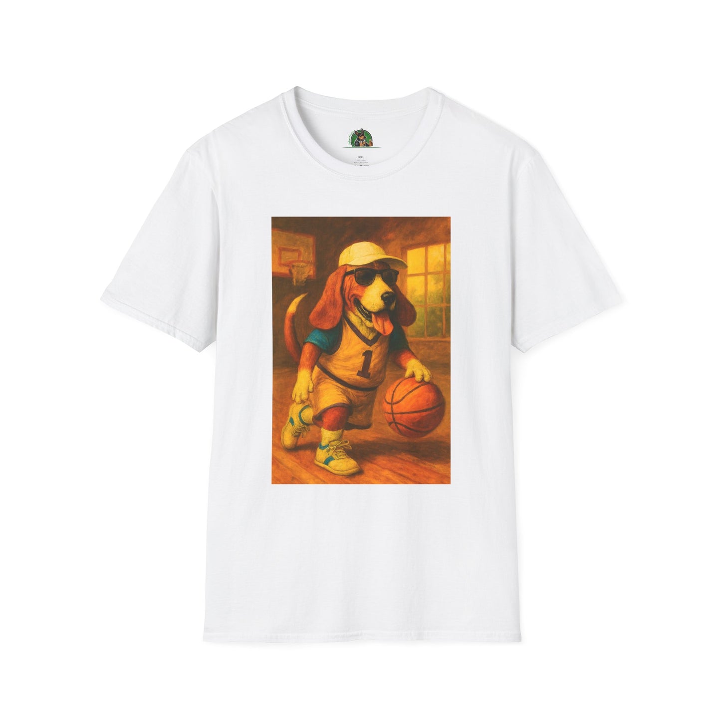 Sports Basketball Bassett Hound T-Shirt T-Shirt Printify White XS