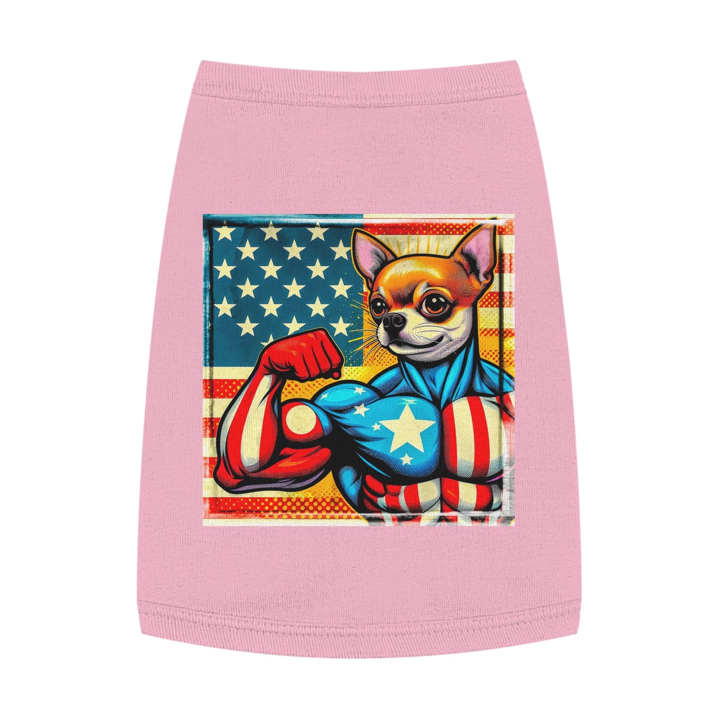 Pet Tank Top Chihuahua American hero t shirt Pets Printify M Pink