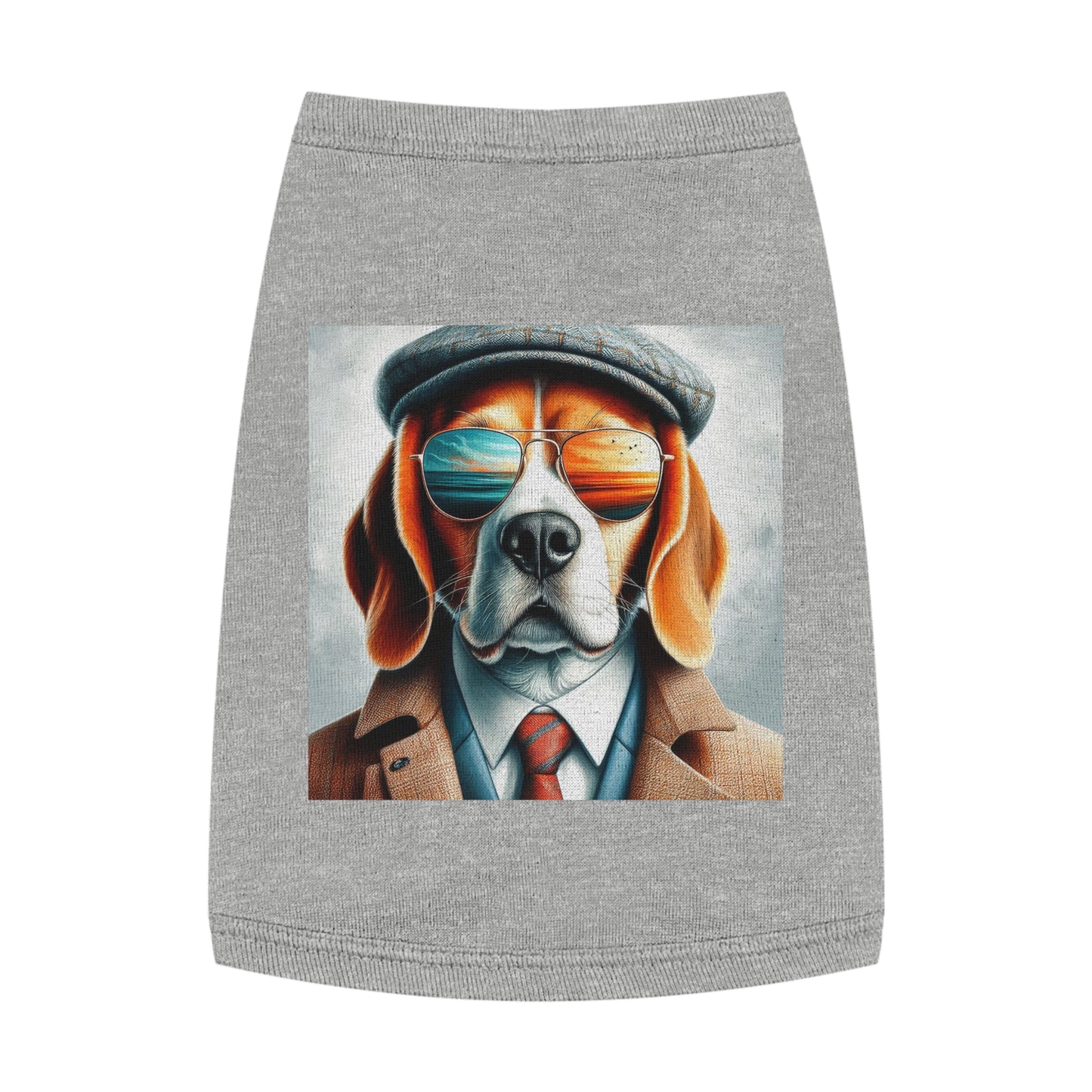 Pet Tank Top Beagle Classy Suit Pets Printify M Heather 