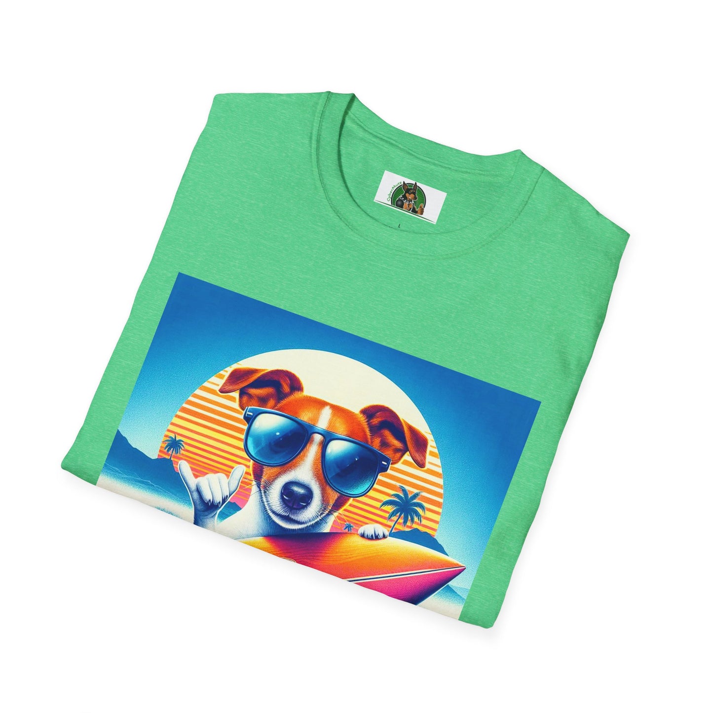 Jack Russell Surfer Dog T-Shirt Printify   