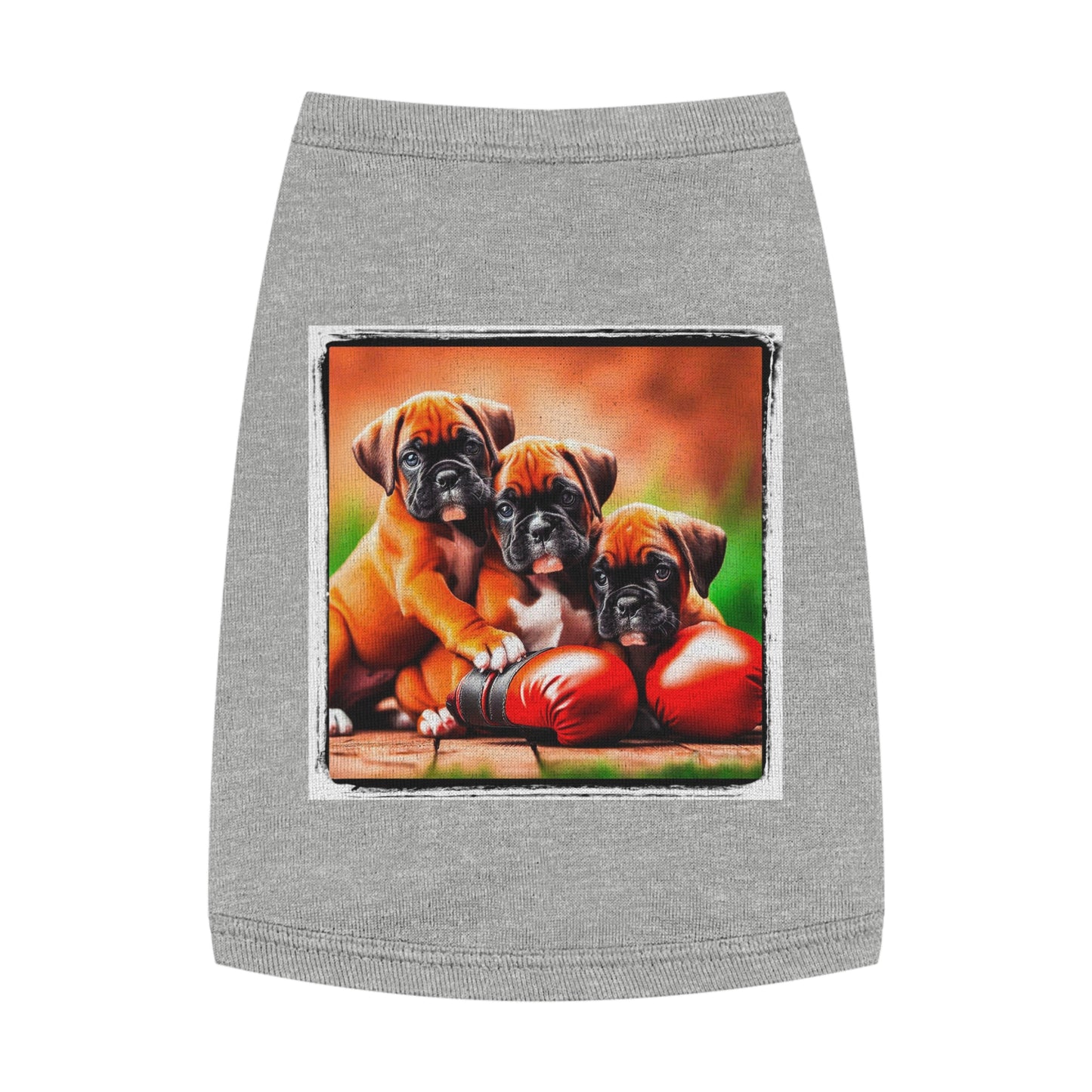 Pet Tank Top Boxer Puppies Pets Printify M Heather 