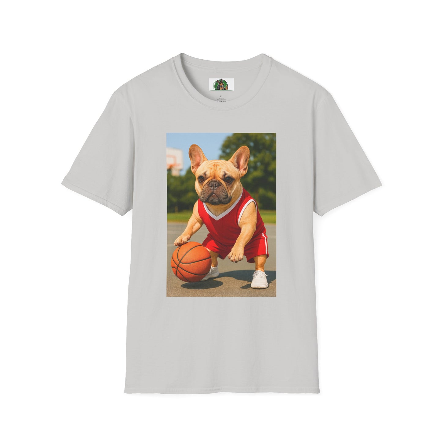 Sports Basketball French Bulldog Tee T-Shirt Printify Ice Grey S