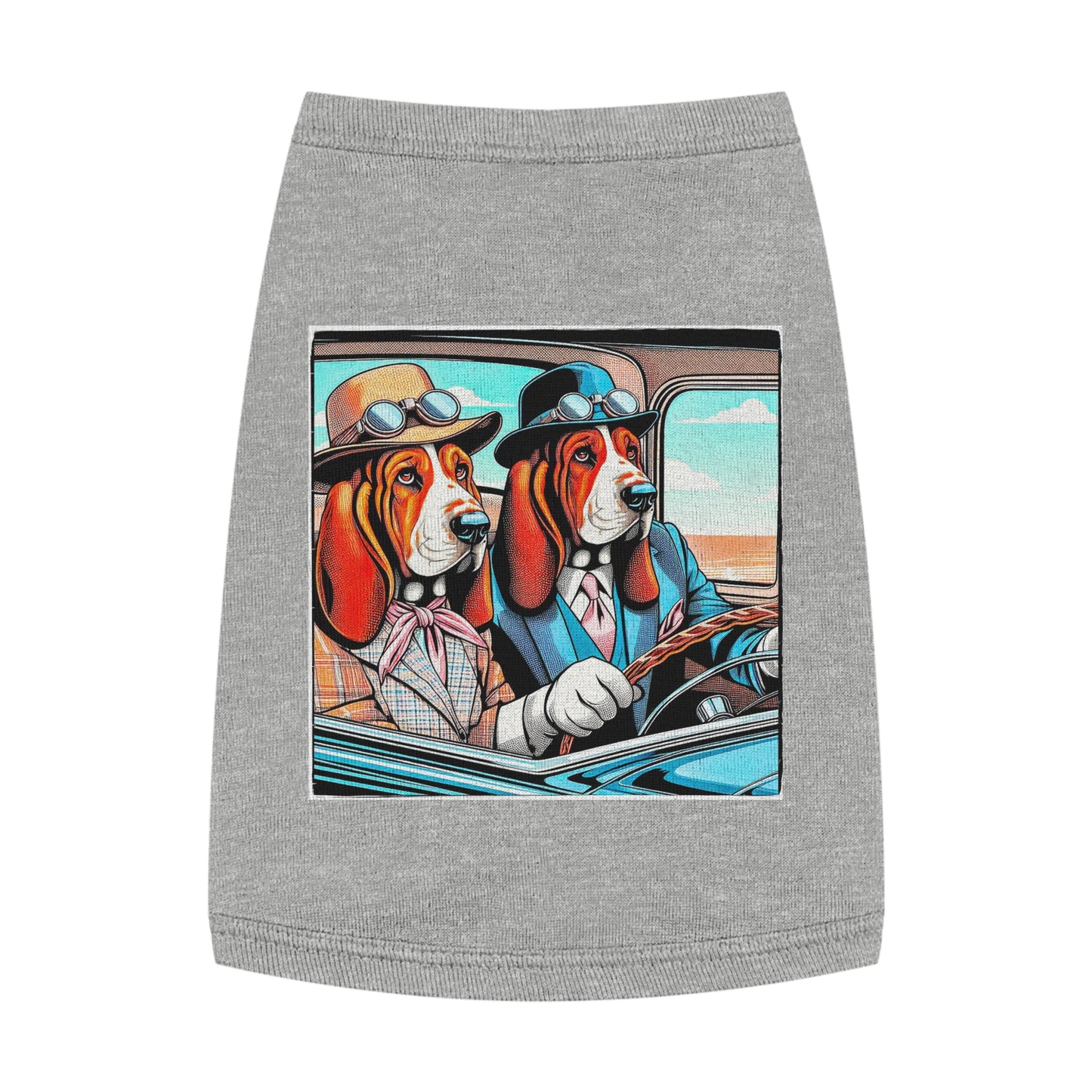 Pet Tank Top Wacky Basset Hound Pets Printify M Heather 