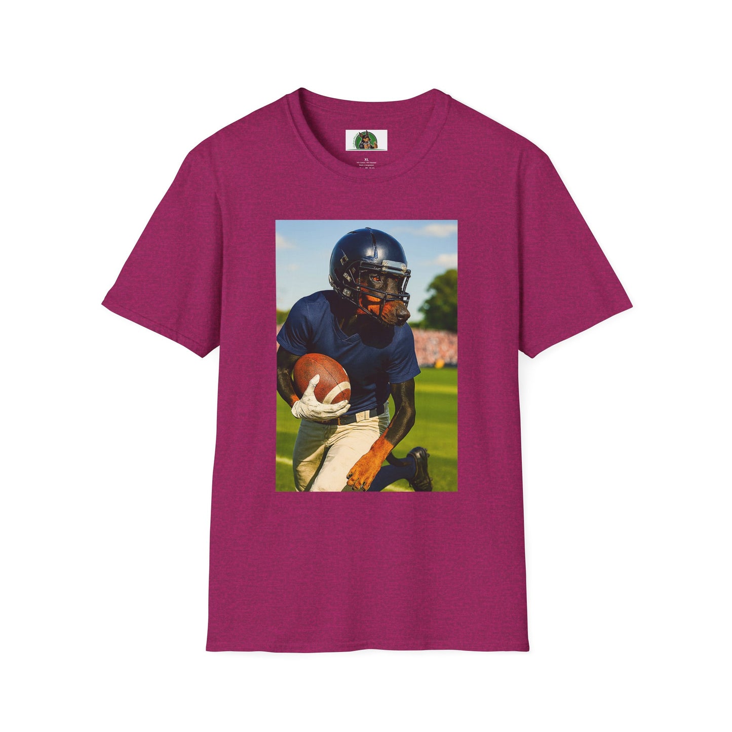 Football Doberman Sports T-Shirt T-Shirt Printify Antique Heliconia S