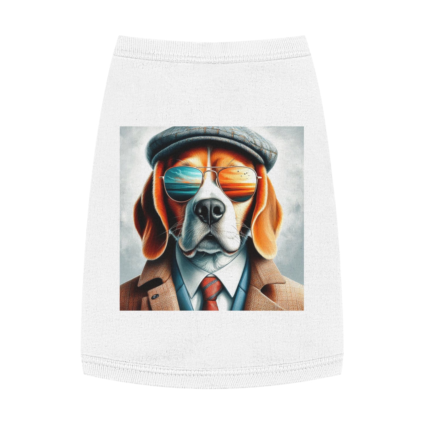 Pet Tank Top Beagle Classy Suit Pets Printify   